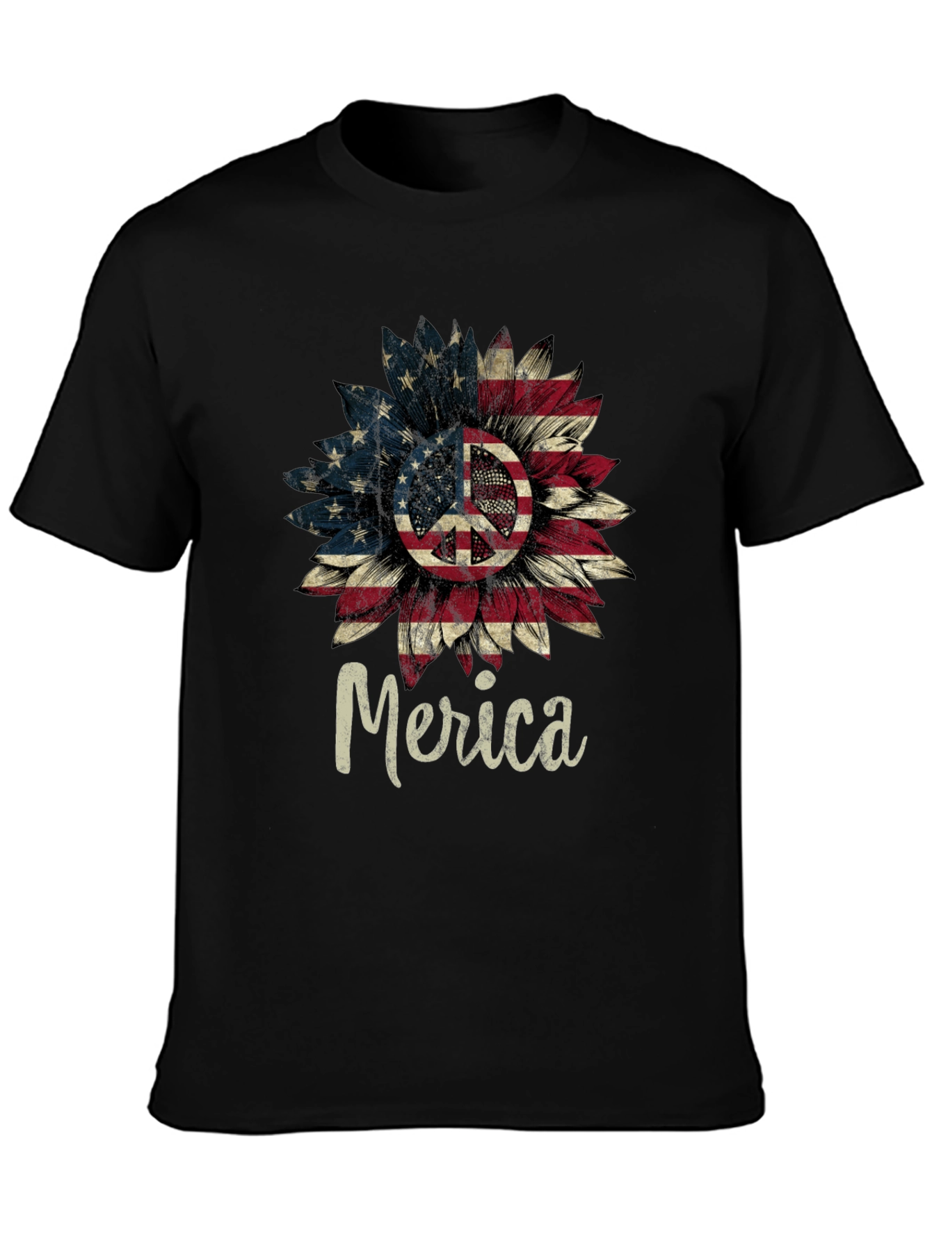Patriotic Peace Sign Sunflower T-Shirt