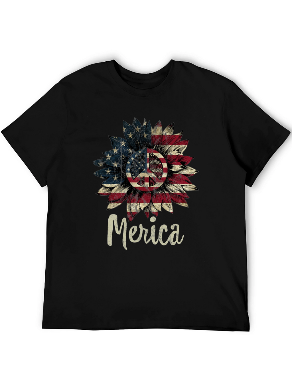 Patriotic Peace Sign Sunflower T-Shirt