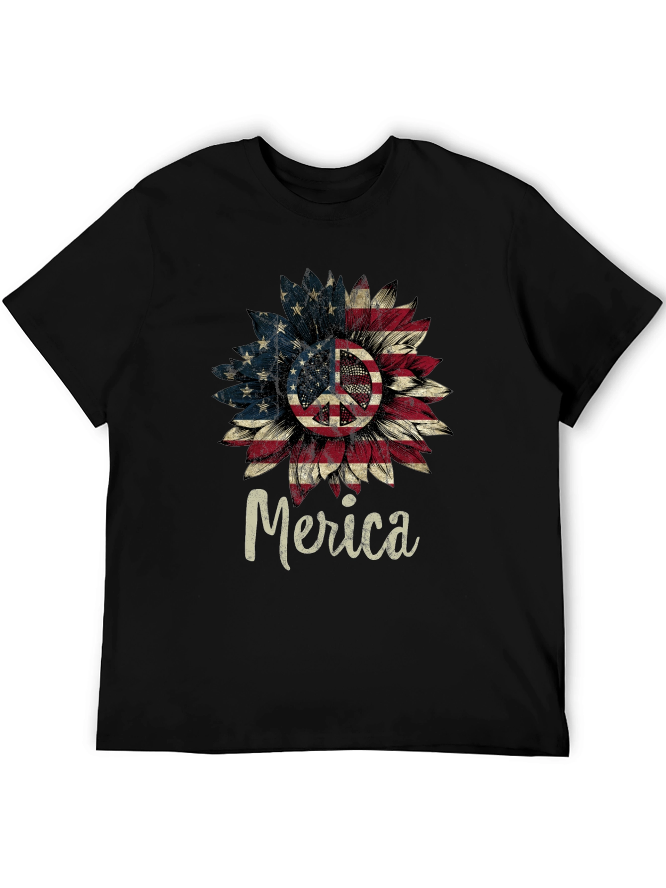 Patriotic Peace Sign Sunflower T-Shirt