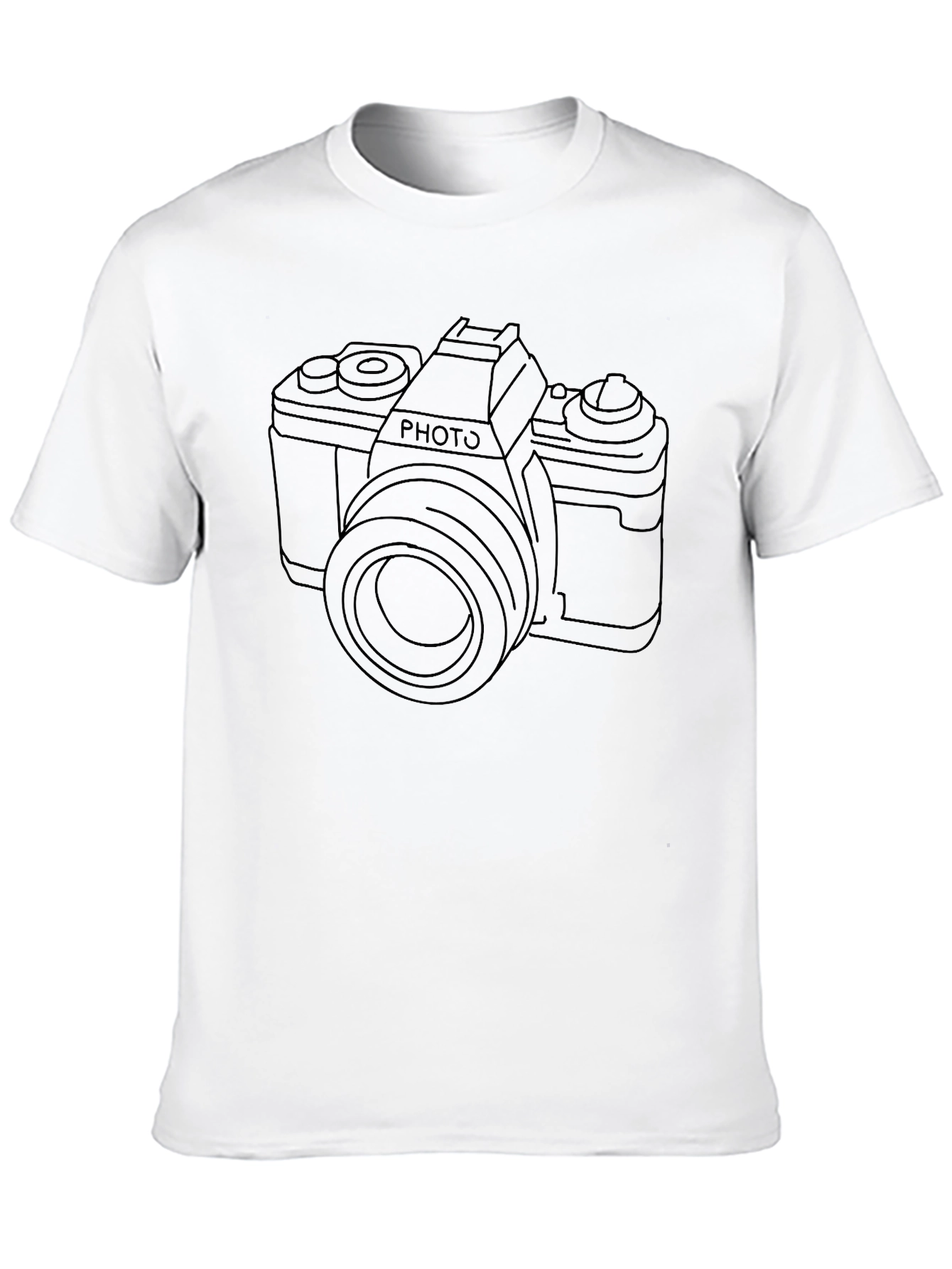 Mens Black Photo Camera Graphic Tee