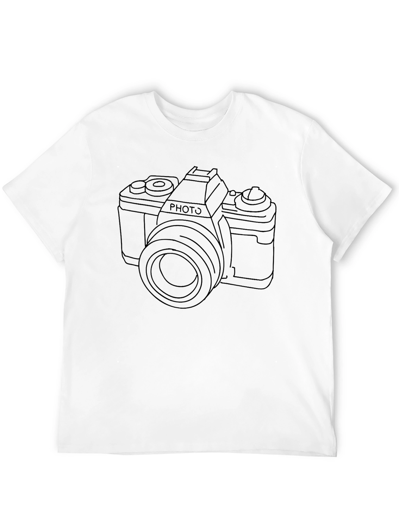 Mens Black Photo Camera Graphic Tee
