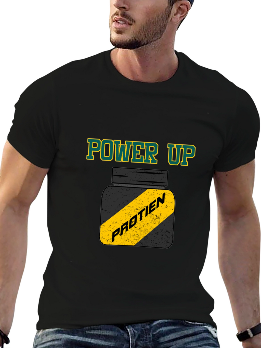 Power Up Protein Gym T-Shirt - Black