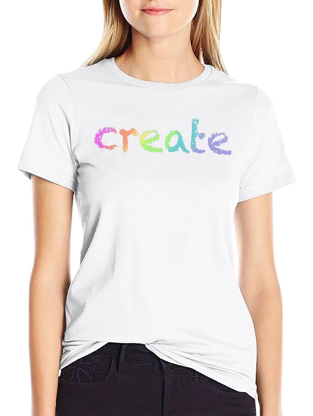 Create Rainbow T-Shirt - Black Cotton Tee