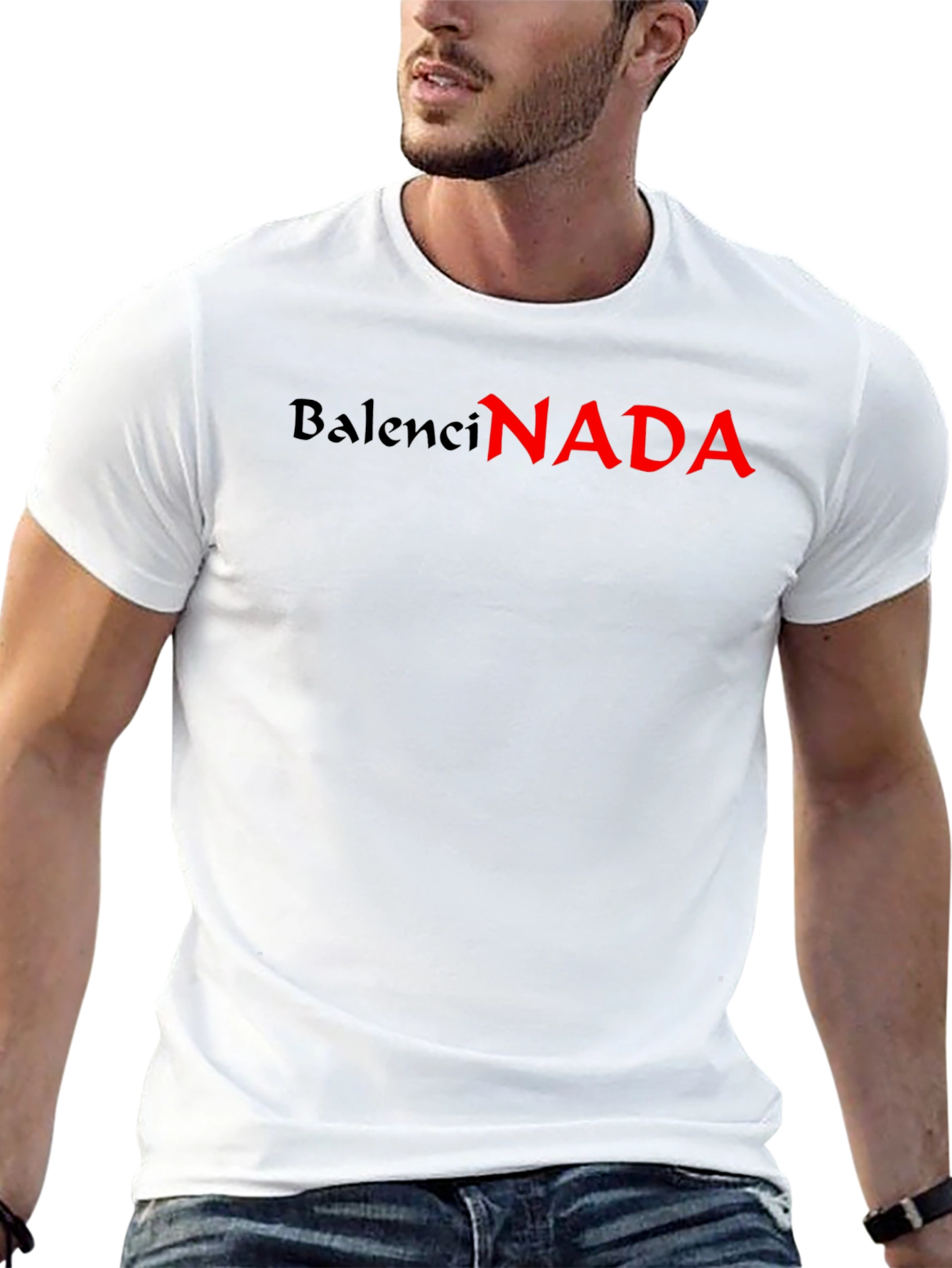 BalenciNADA Graphic Tee - Black Short Sleeve Crew Neck T-Shirt