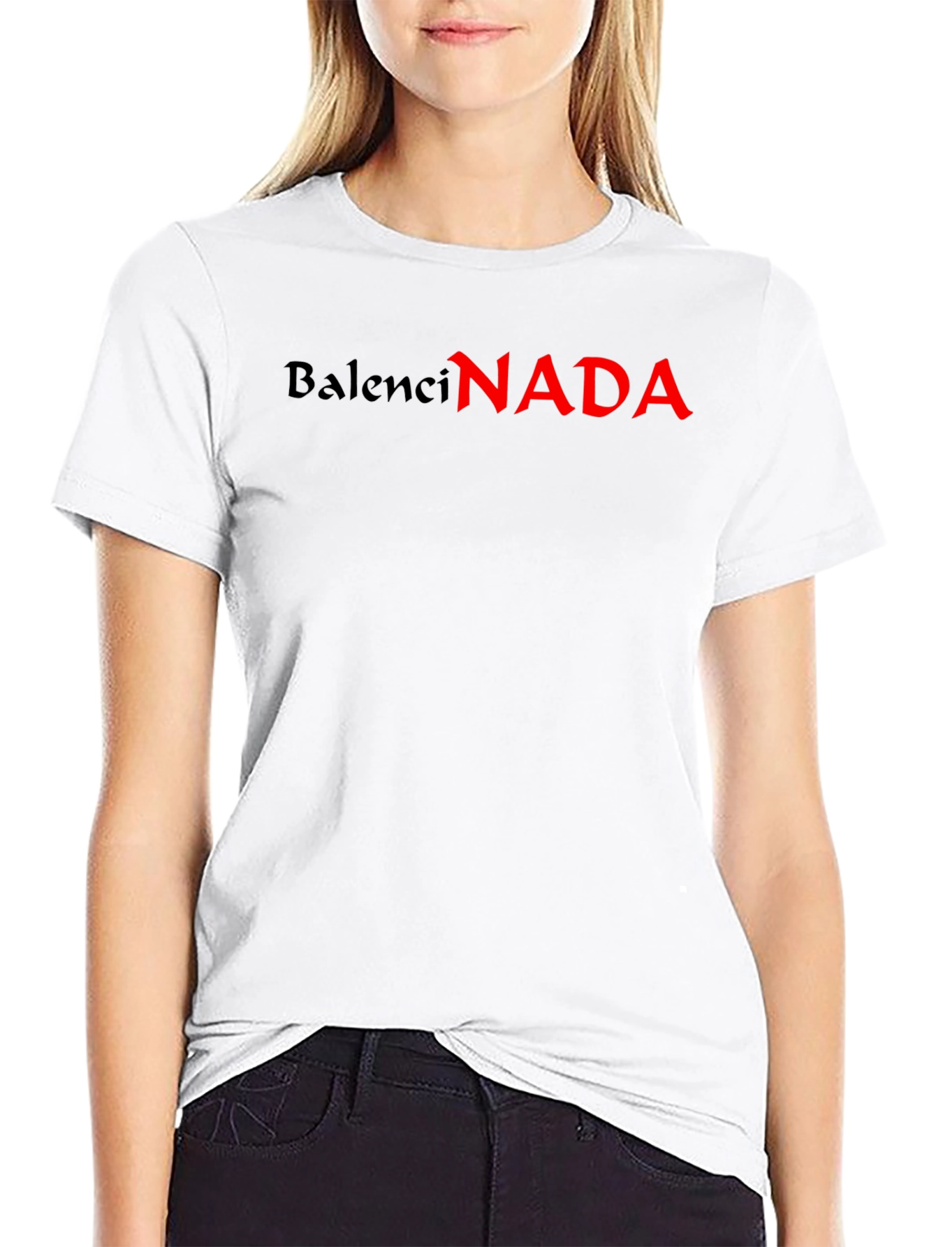 BalenciNADA Graphic Tee - Black Short Sleeve Crew Neck T-Shirt