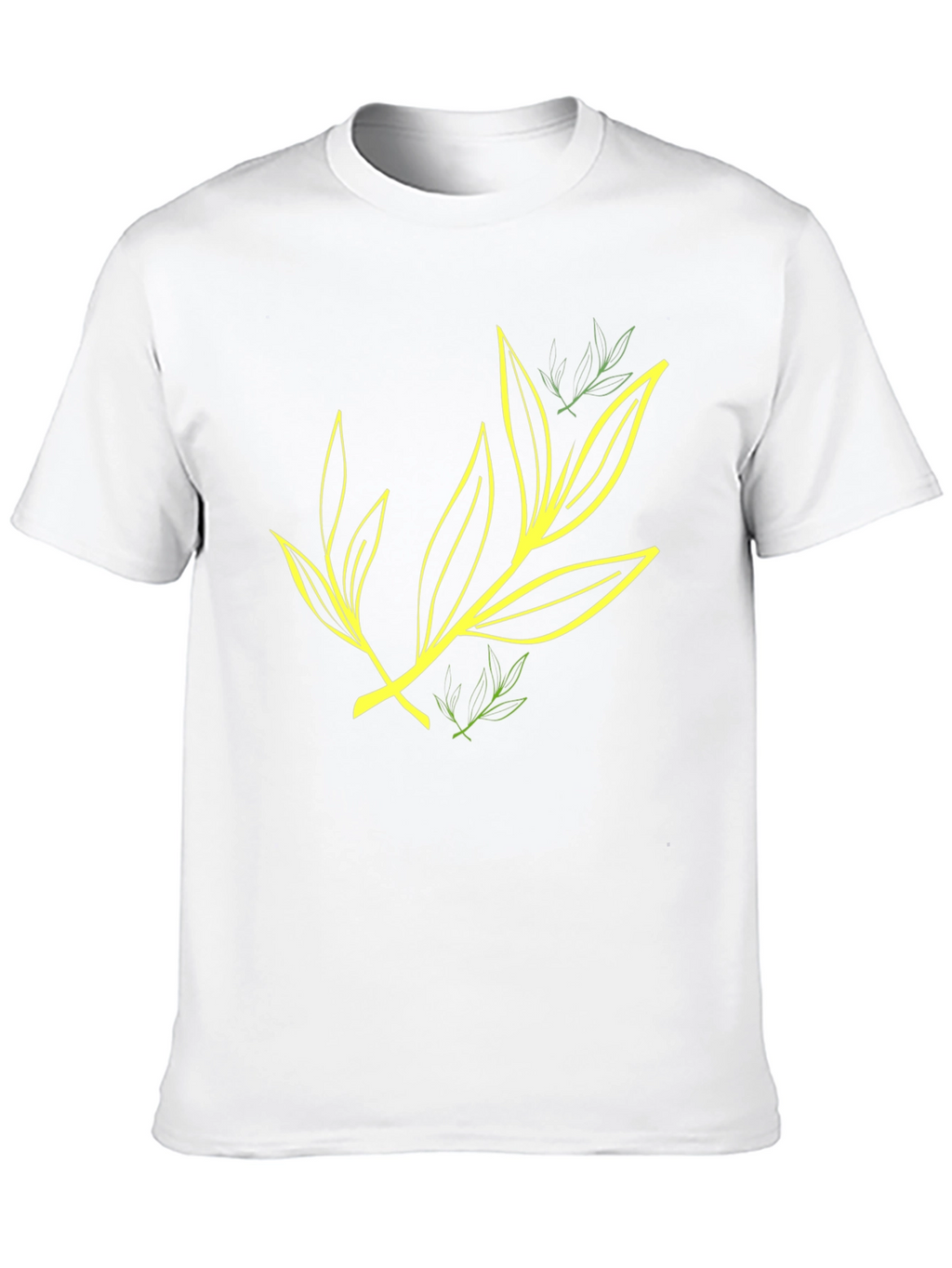 Leaf Design Black T-Shirt for Casual Wear