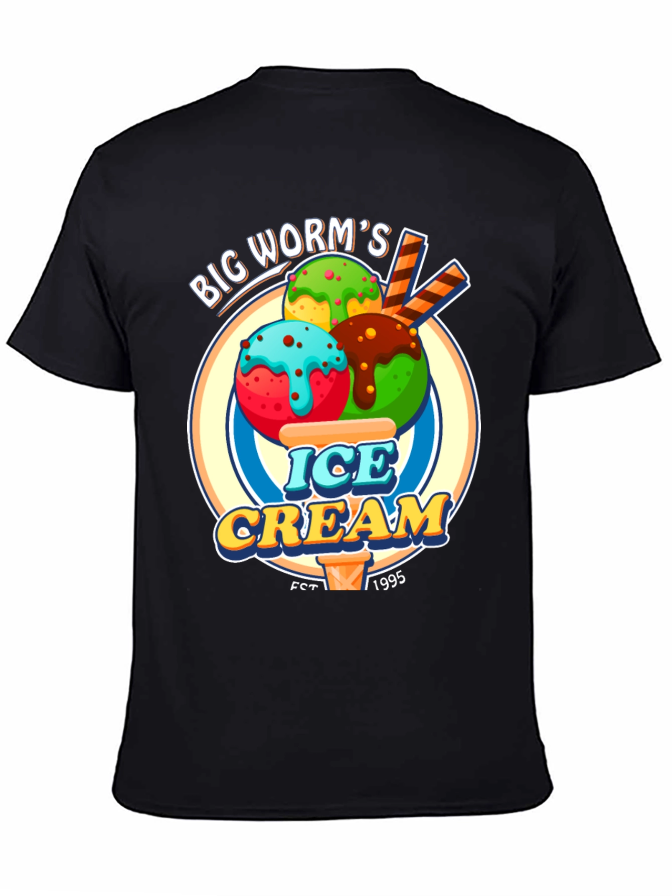 Big Worms Ice Cream T-Shirt - Retro Dessert Tee