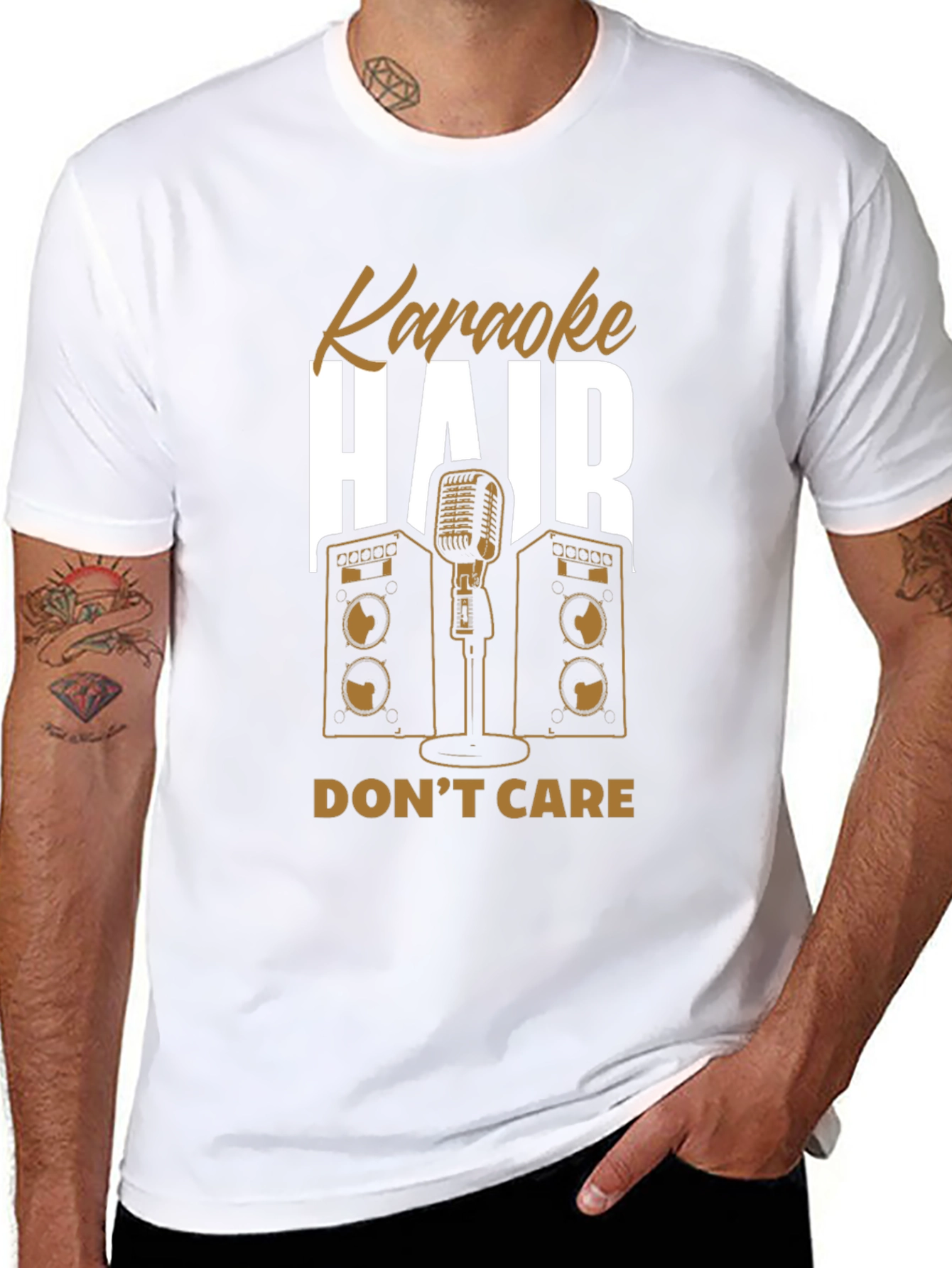 Karaoke Hair Dont Care Graphic Tee