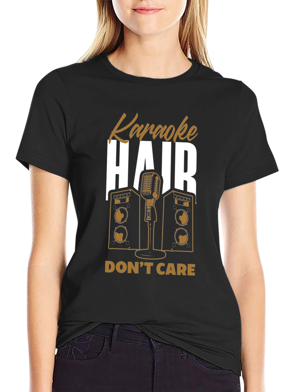 Karaoke Hair Dont Care Graphic Tee
