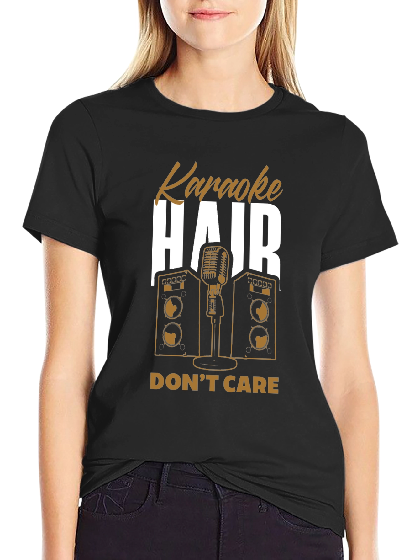 Karaoke Hair Dont Care Graphic Tee