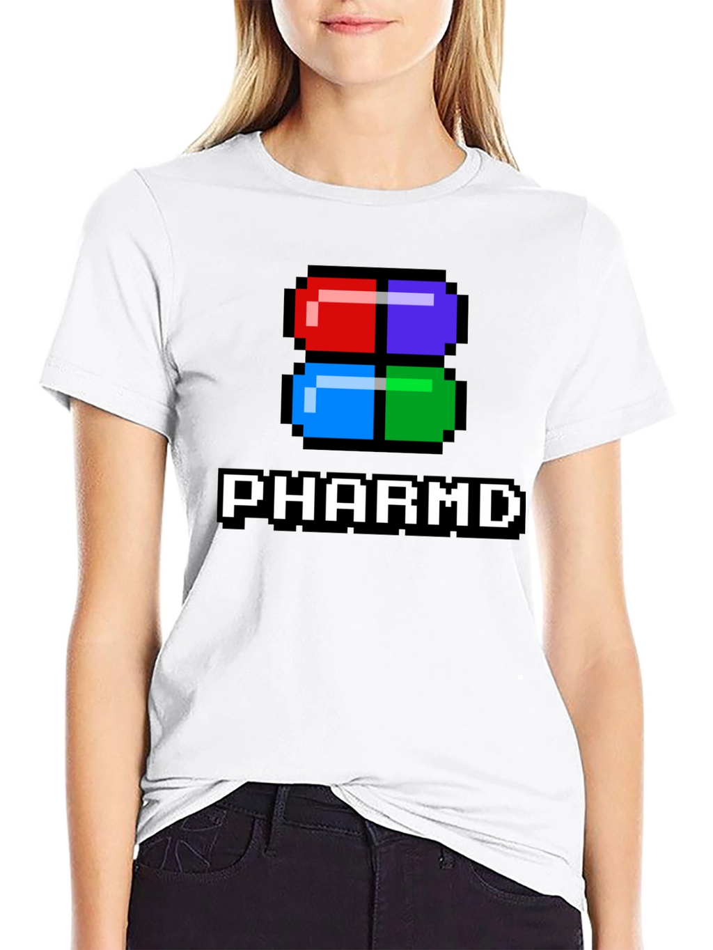 PharmD Pixel Pill Black T-Shirt