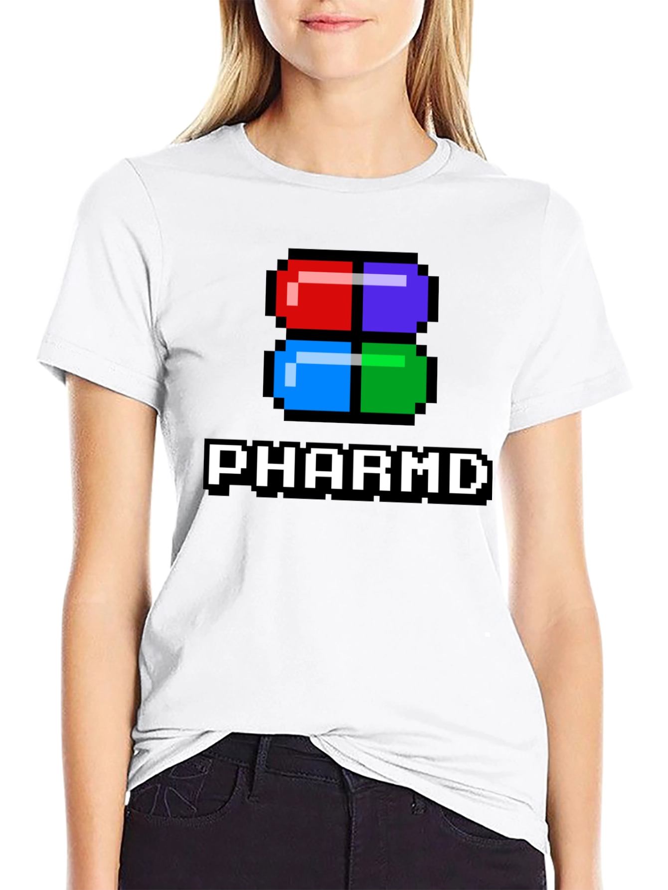 PharmD Pixel Pill Black T-Shirt