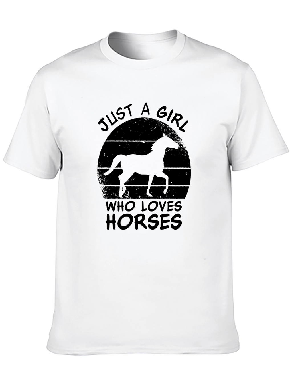 Just A Girl Who Loves Horses Black T-Shirt