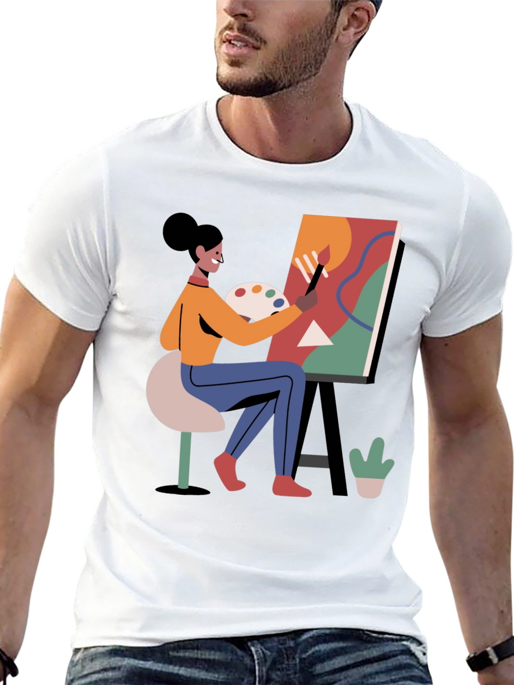 Artist Painting T-Shirt - Creative Graphic Tee