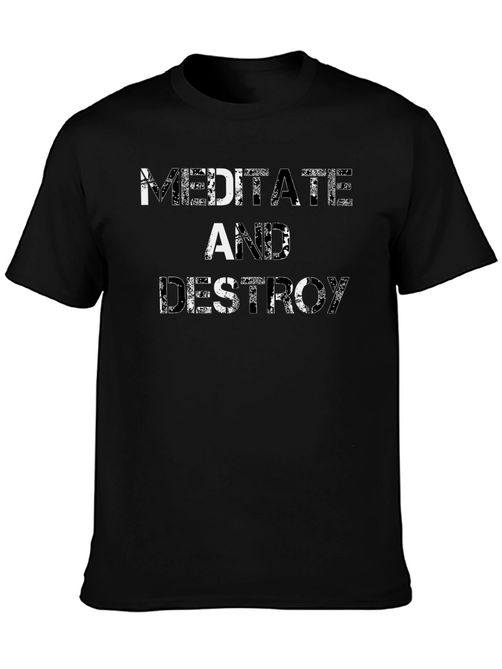 Meditate And Destroy Black Graphic Tee