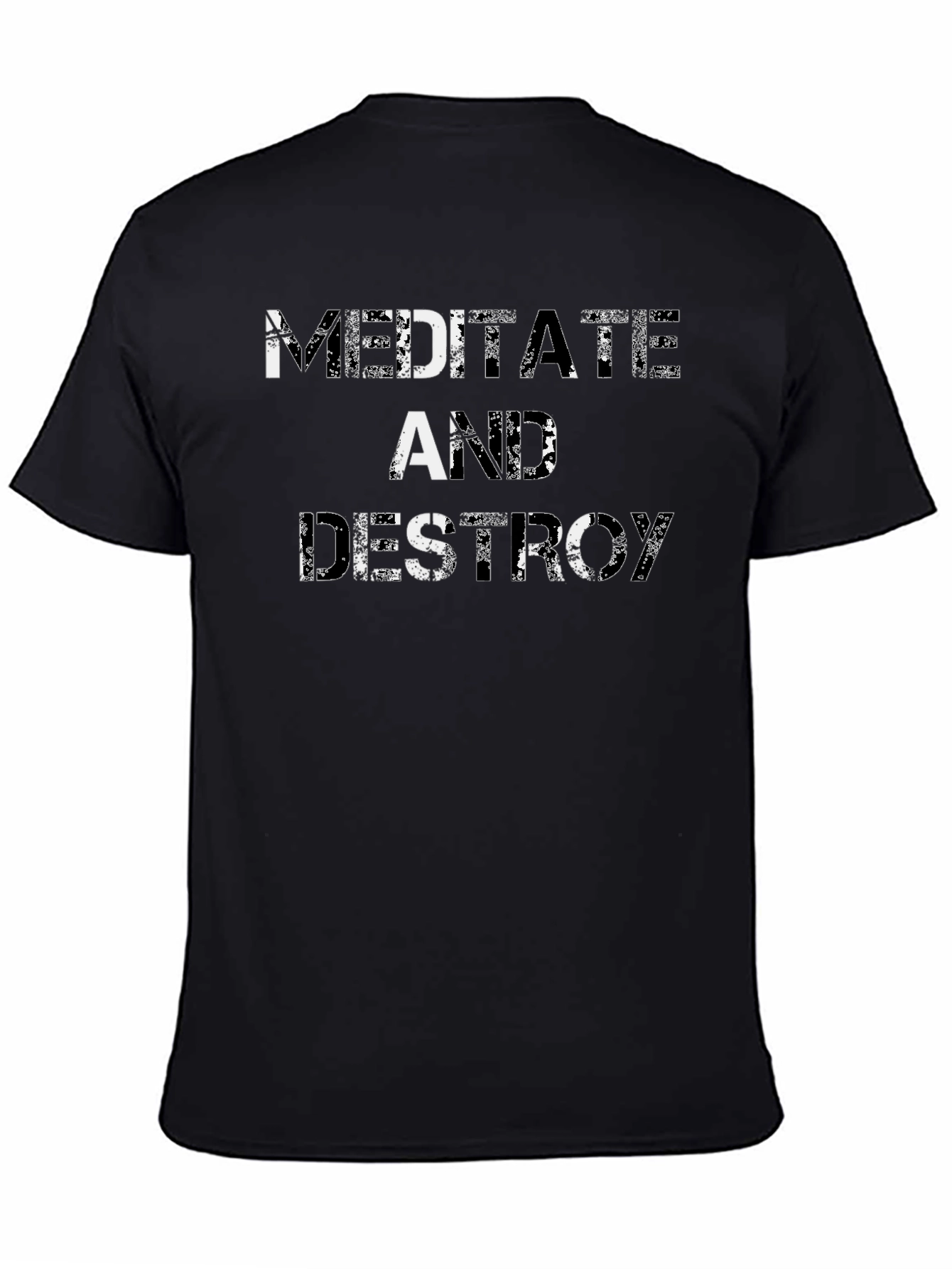 Meditate And Destroy Black Graphic Tee