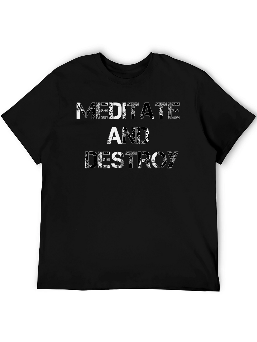 Meditate And Destroy Black Graphic Tee