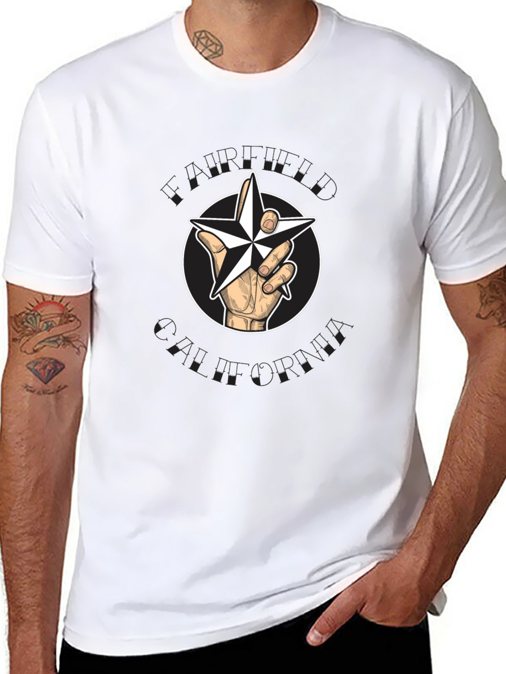 Star Hand Graphic Black T-Shirt