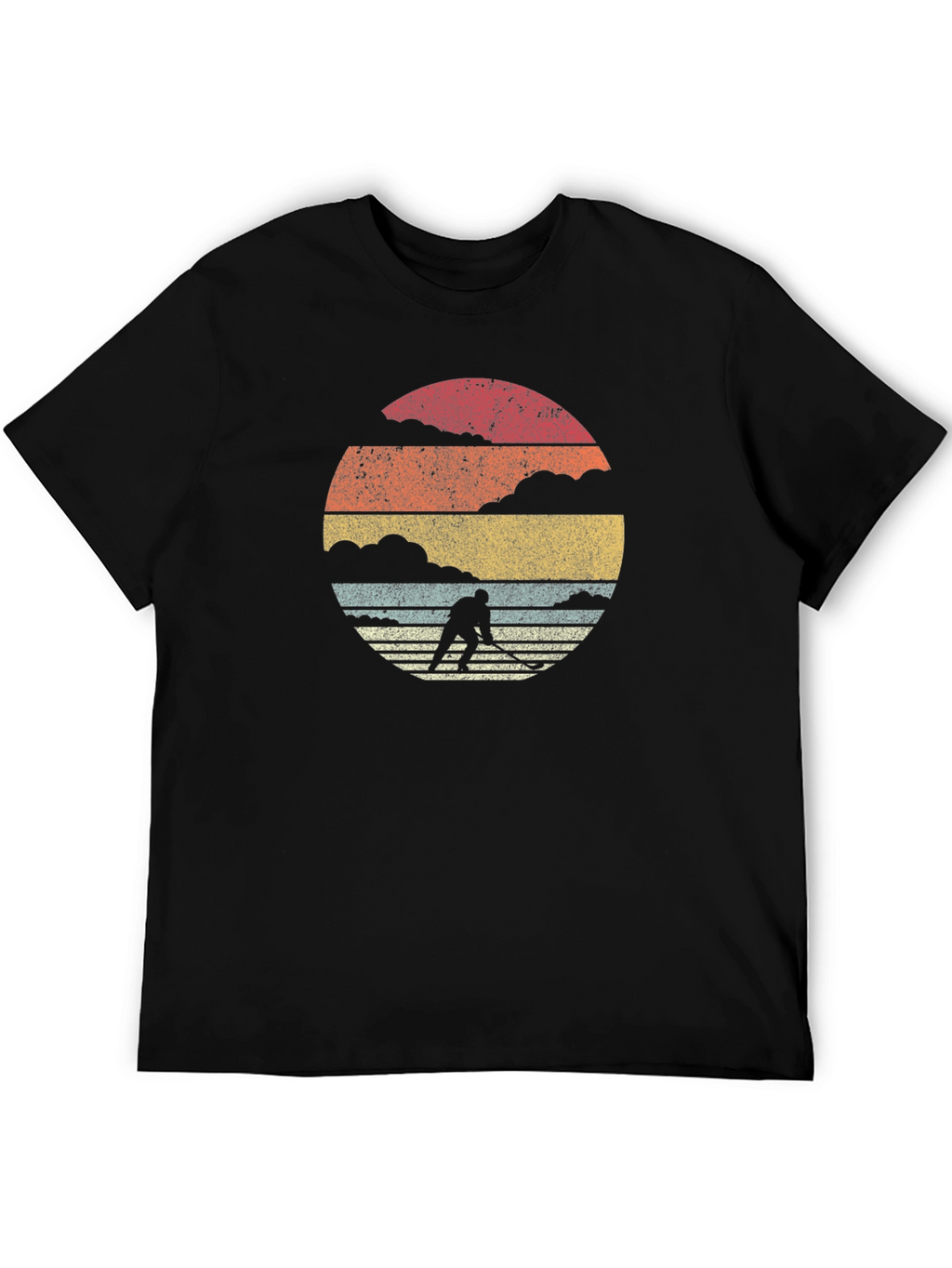 Retro Hockey Sunset Graphic T-Shirt