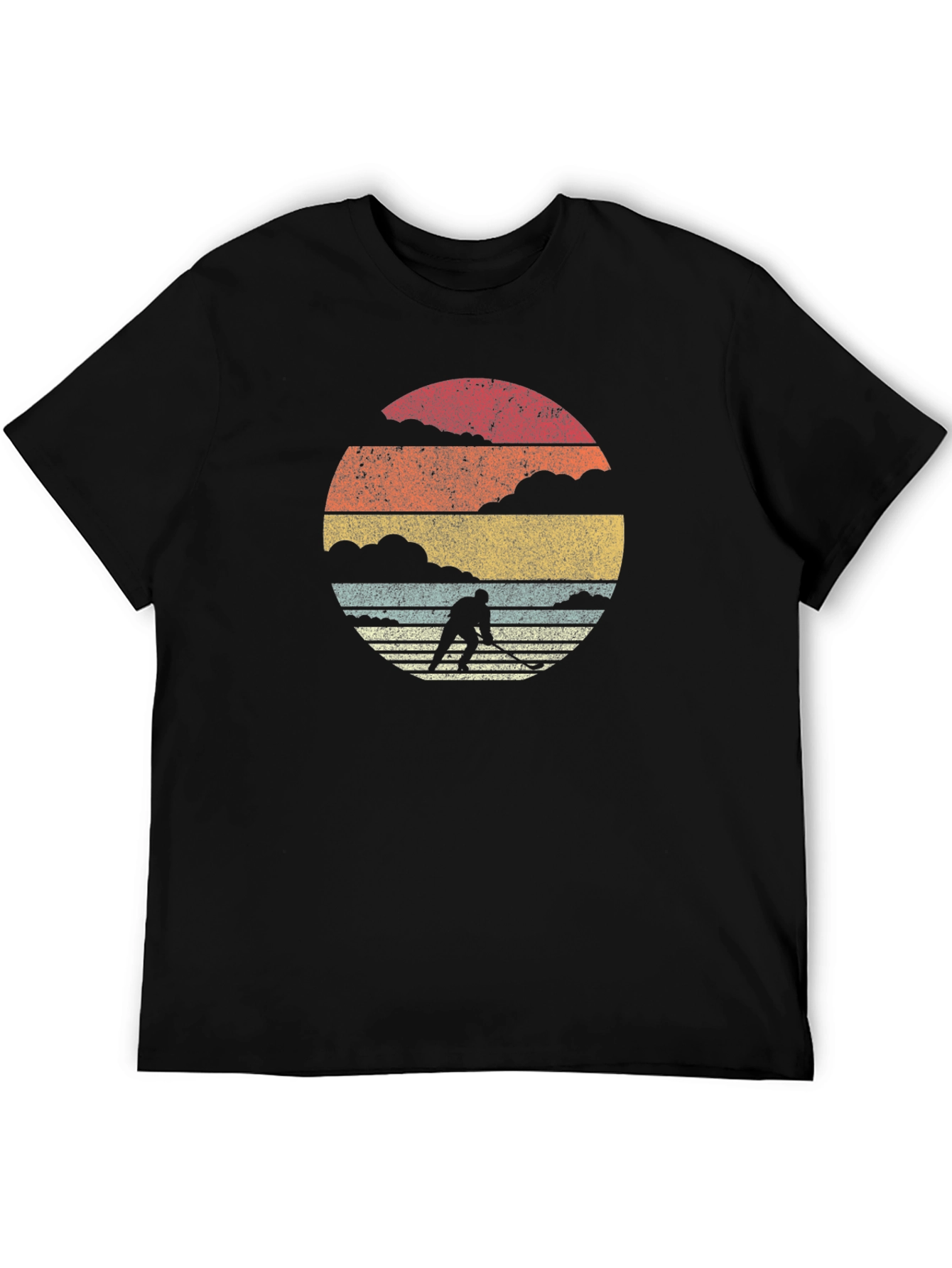 Retro Hockey Sunset Graphic T-Shirt