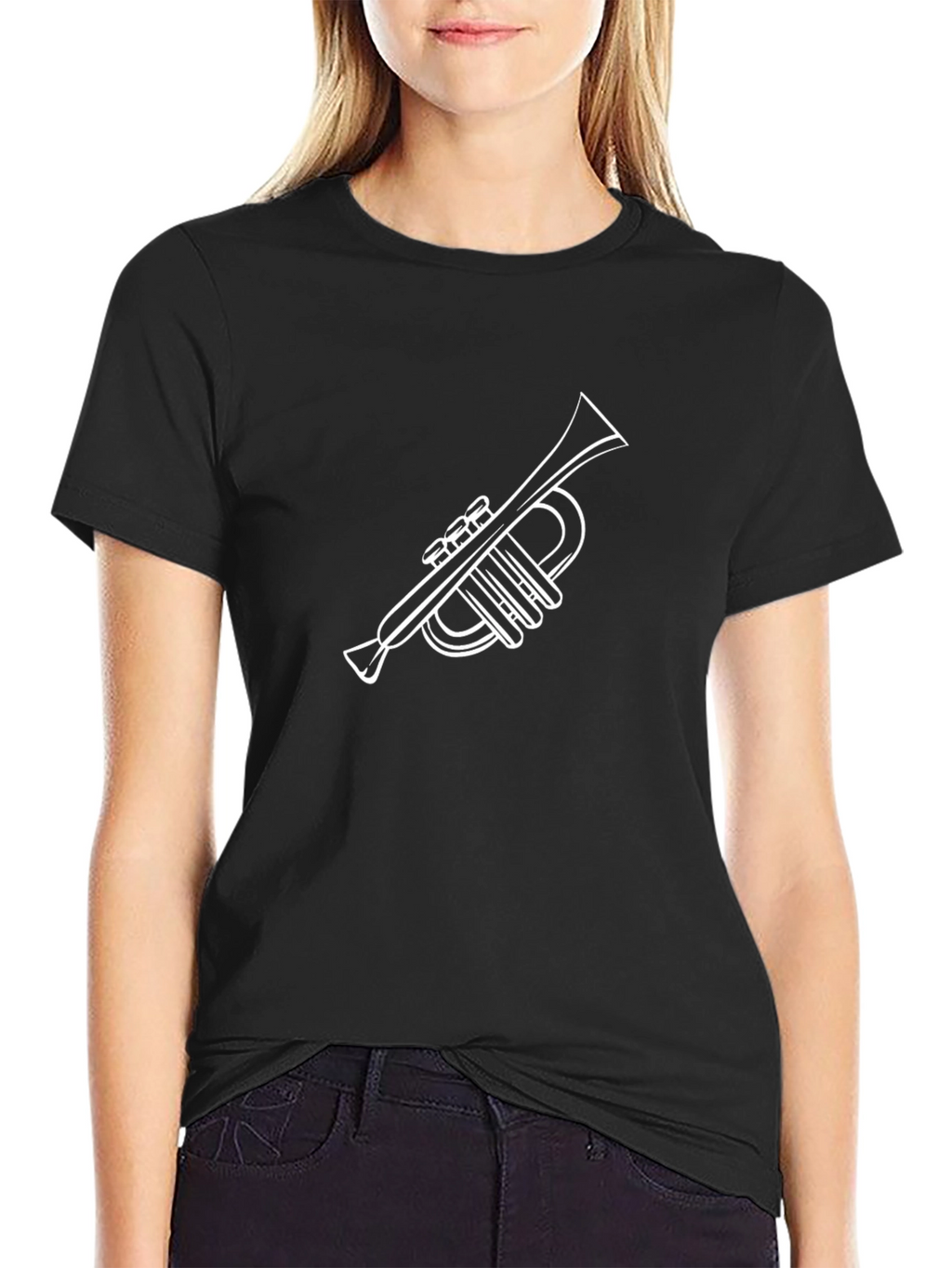Trumpet Graphic Black T-Shirt - Music Lover Tee