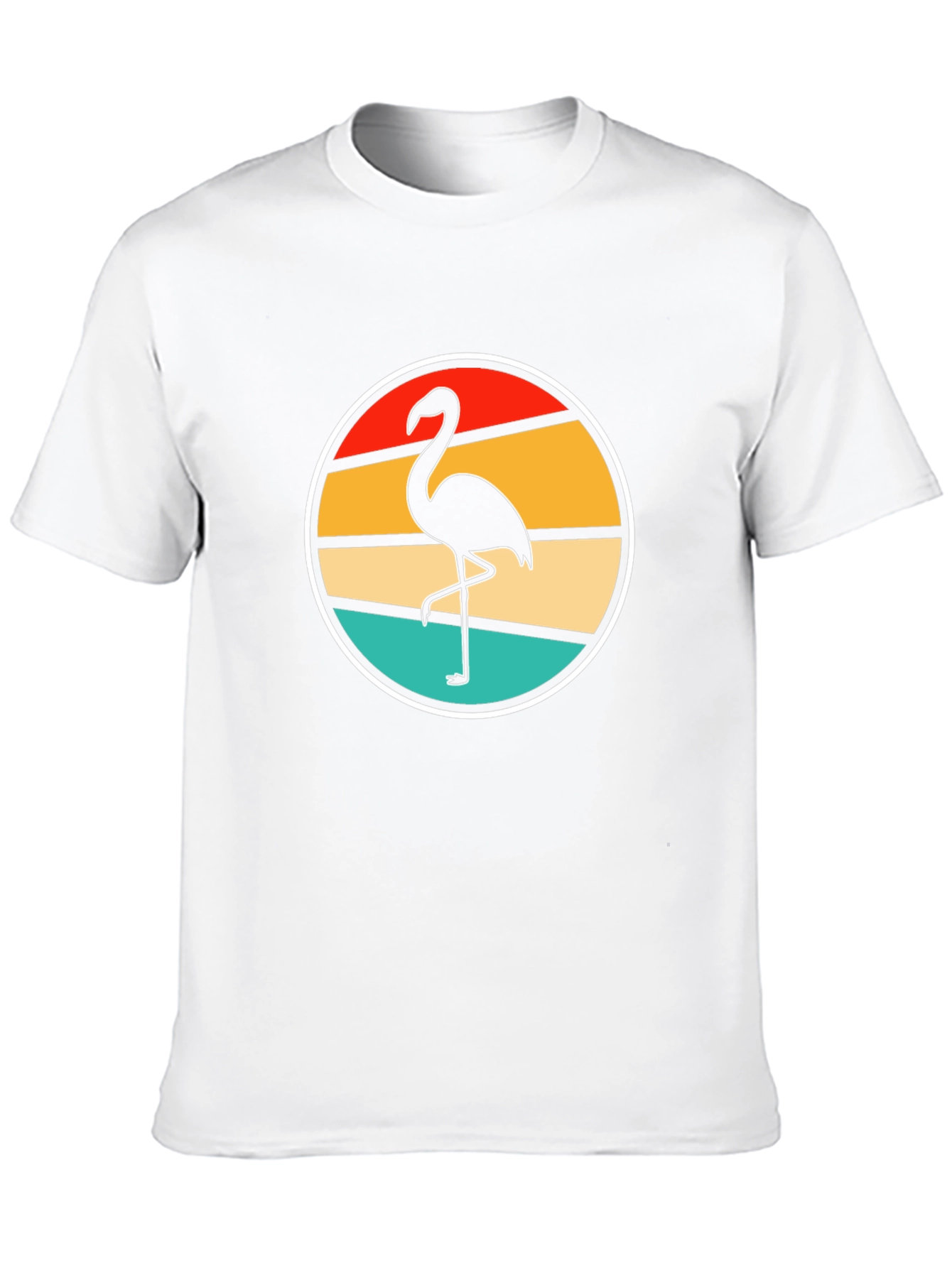 Retro Flamingo Sunset Black T-Shirt