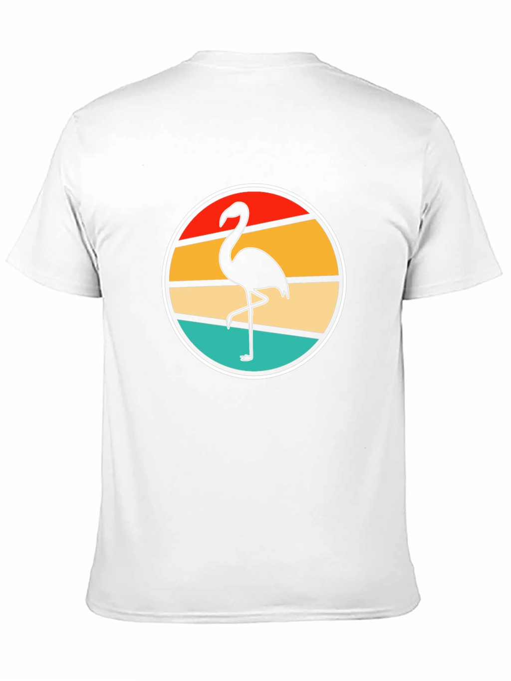 Retro Flamingo Sunset Black T-Shirt
