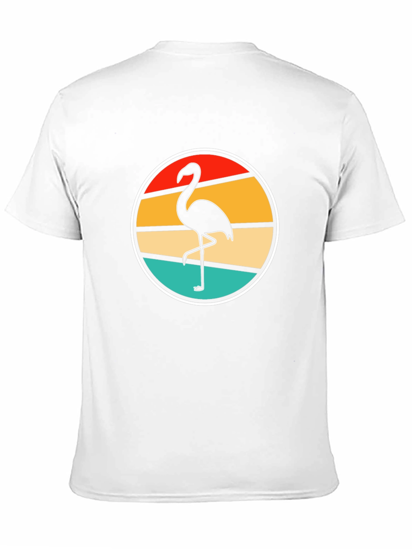 Retro Flamingo Sunset Black T-Shirt