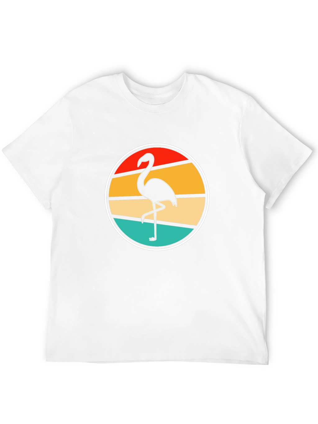 Retro Flamingo Sunset Black T-Shirt