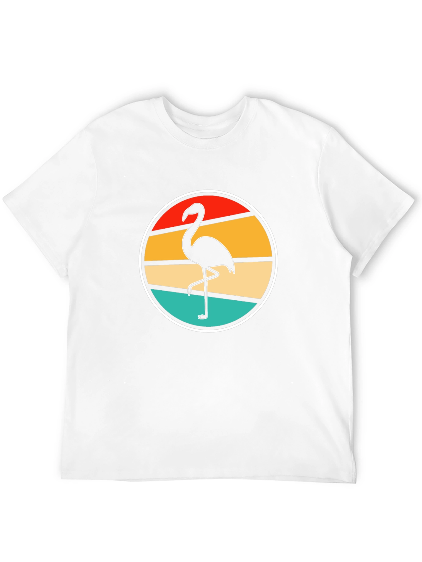 Retro Flamingo Sunset Black T-Shirt