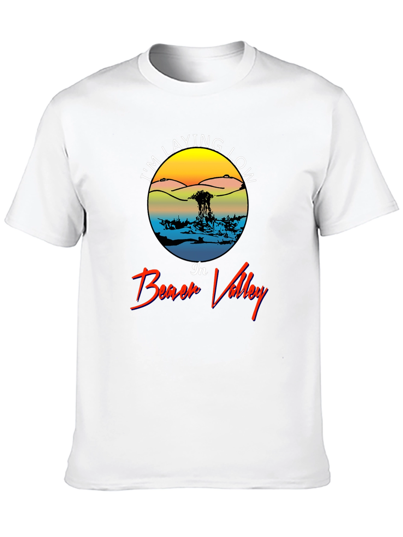 Im Laying Low in Beach Valley Black Tee