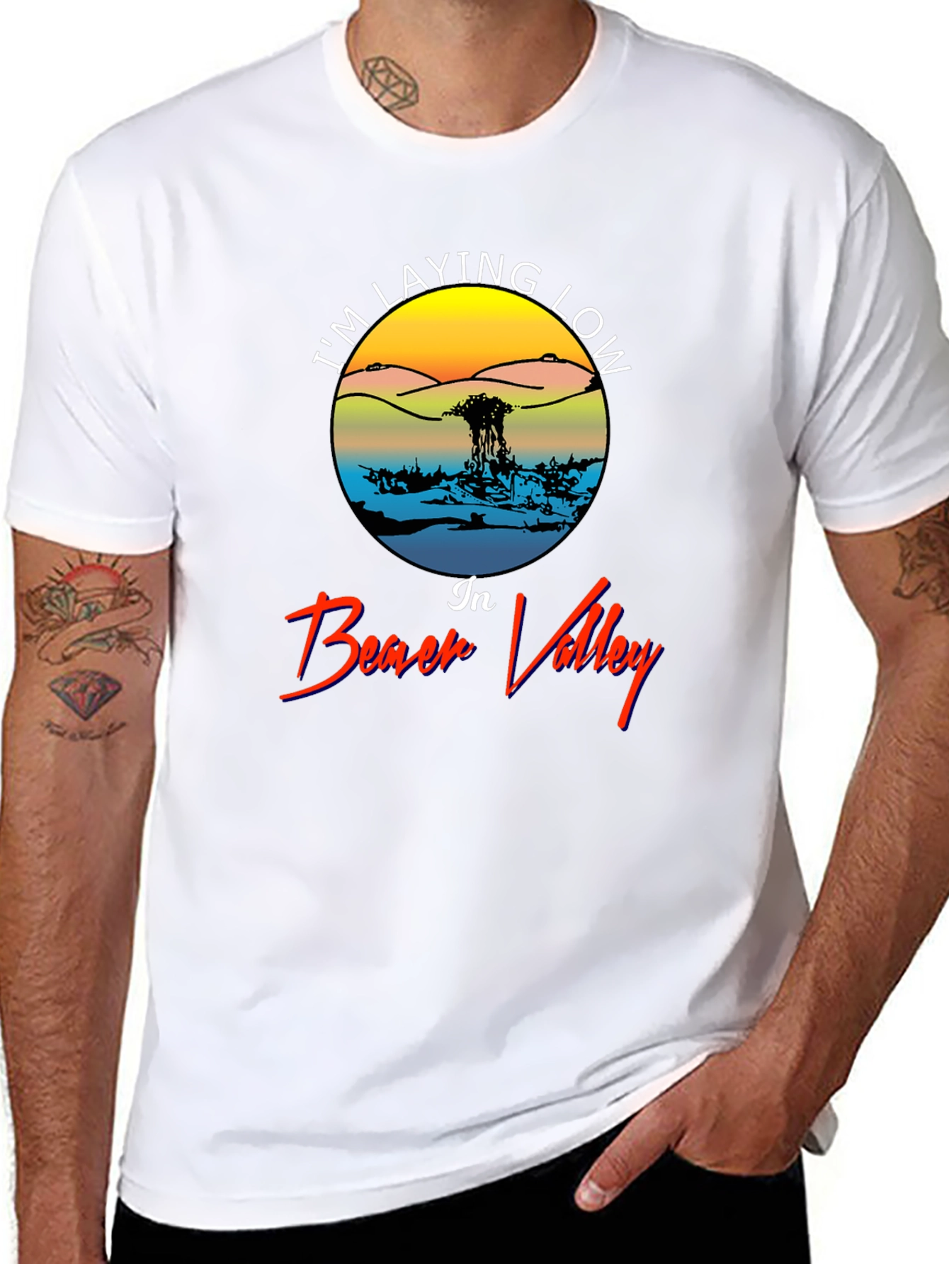 Im Laying Low in Beach Valley Black Tee