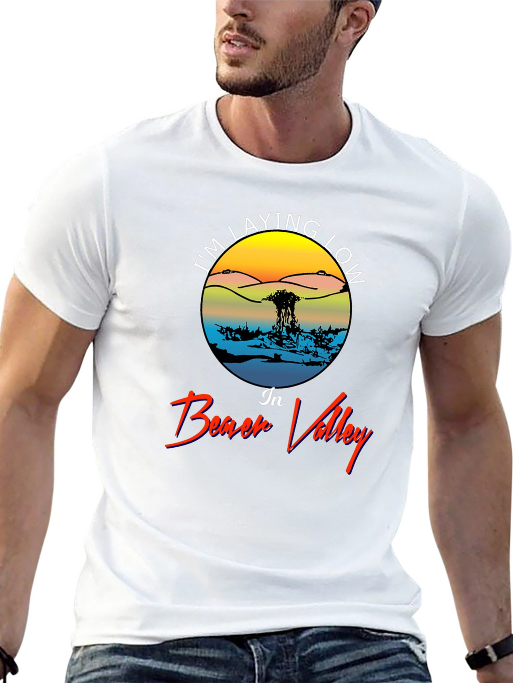 Im Laying Low in Beach Valley Black Tee