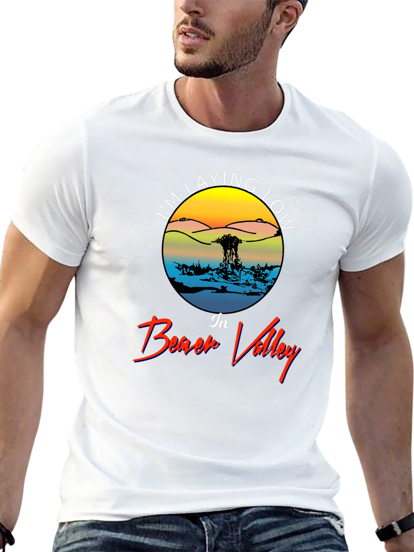 Im Laying Low in Beach Valley Black Tee