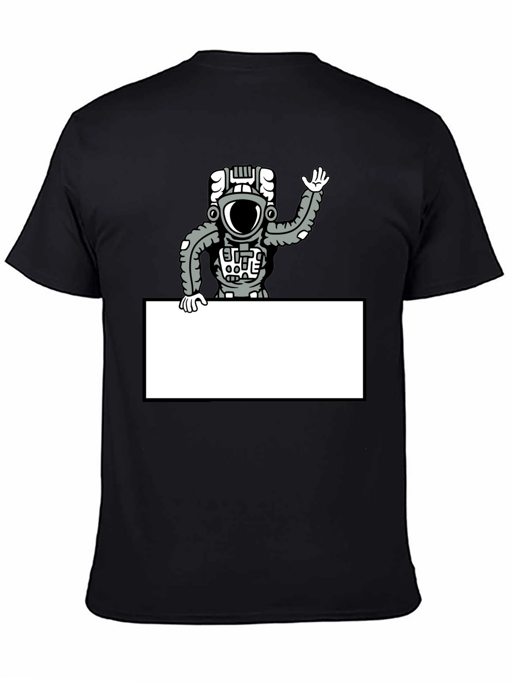 Astronaut Graphic Print Mens Black T-Shirt