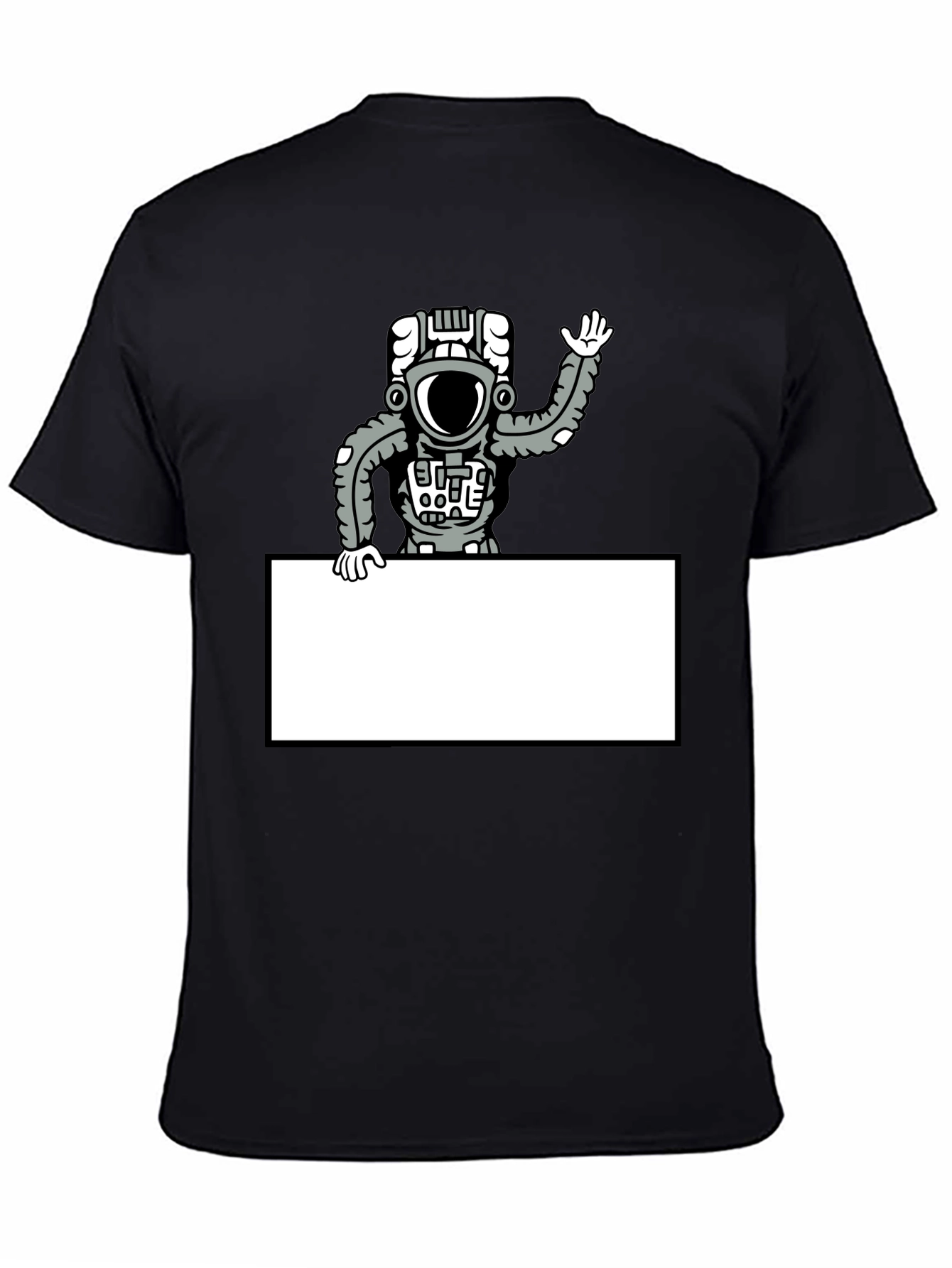 Astronaut Graphic Print Mens Black T-Shirt