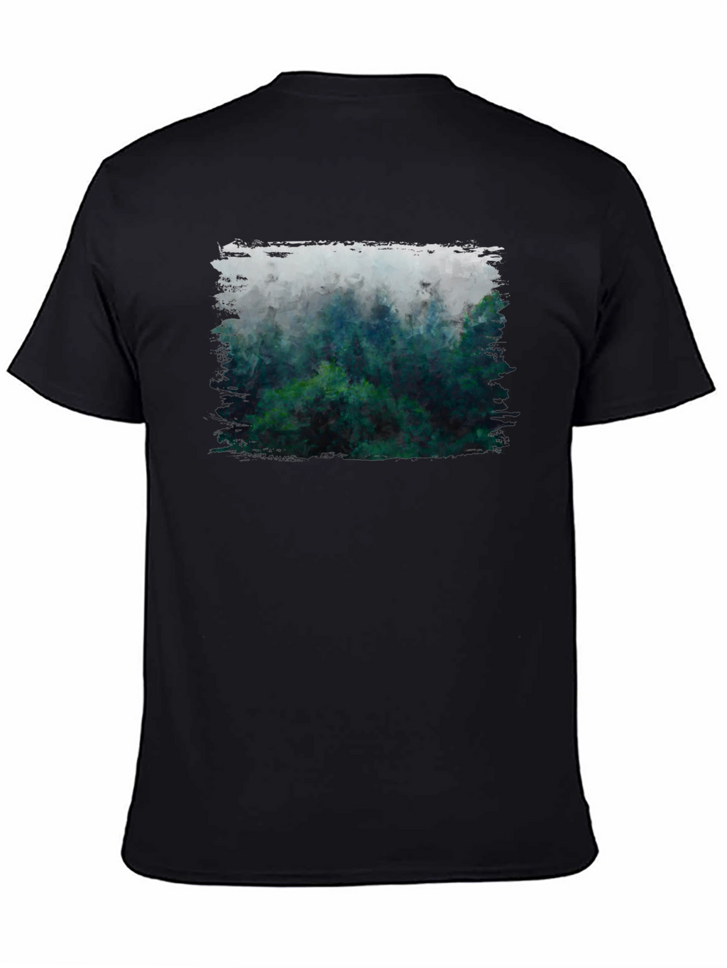 Misty Forest Graphic Tee - Black Cotton Blend