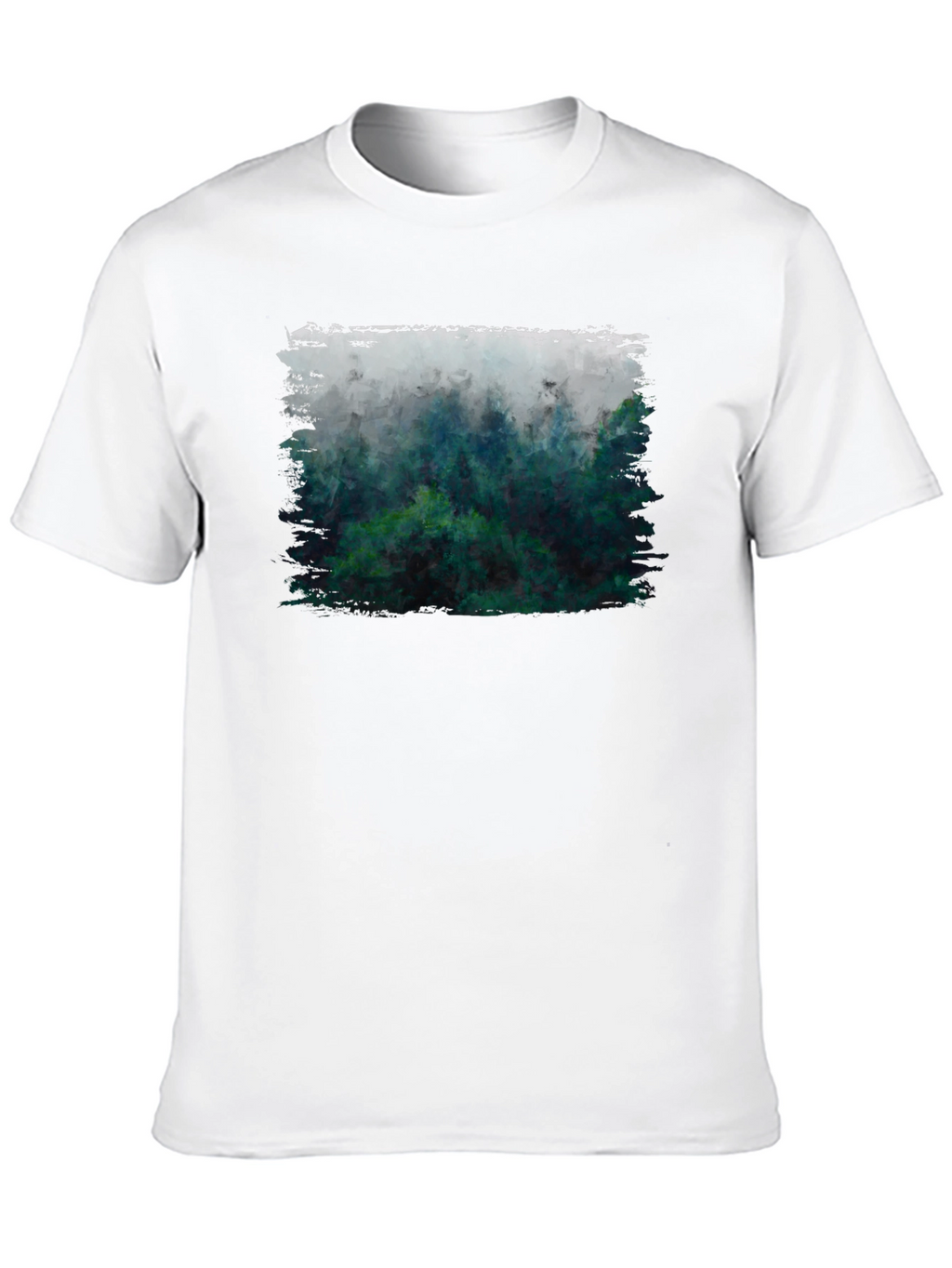 Misty Forest Graphic Tee - Black Cotton Blend