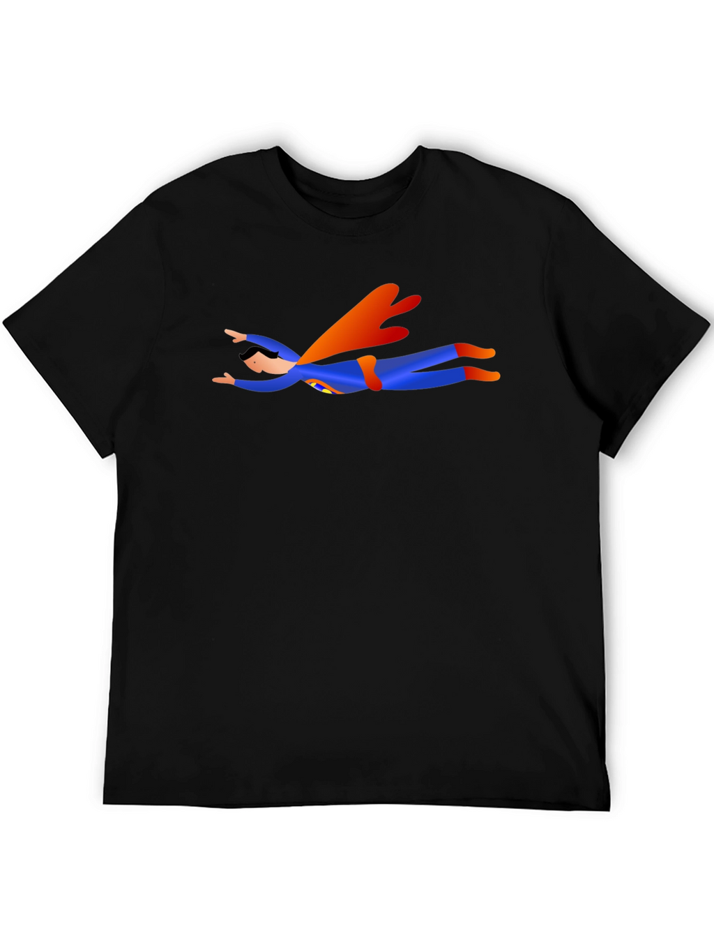 Super Hero Cartoon Black T-Shirt