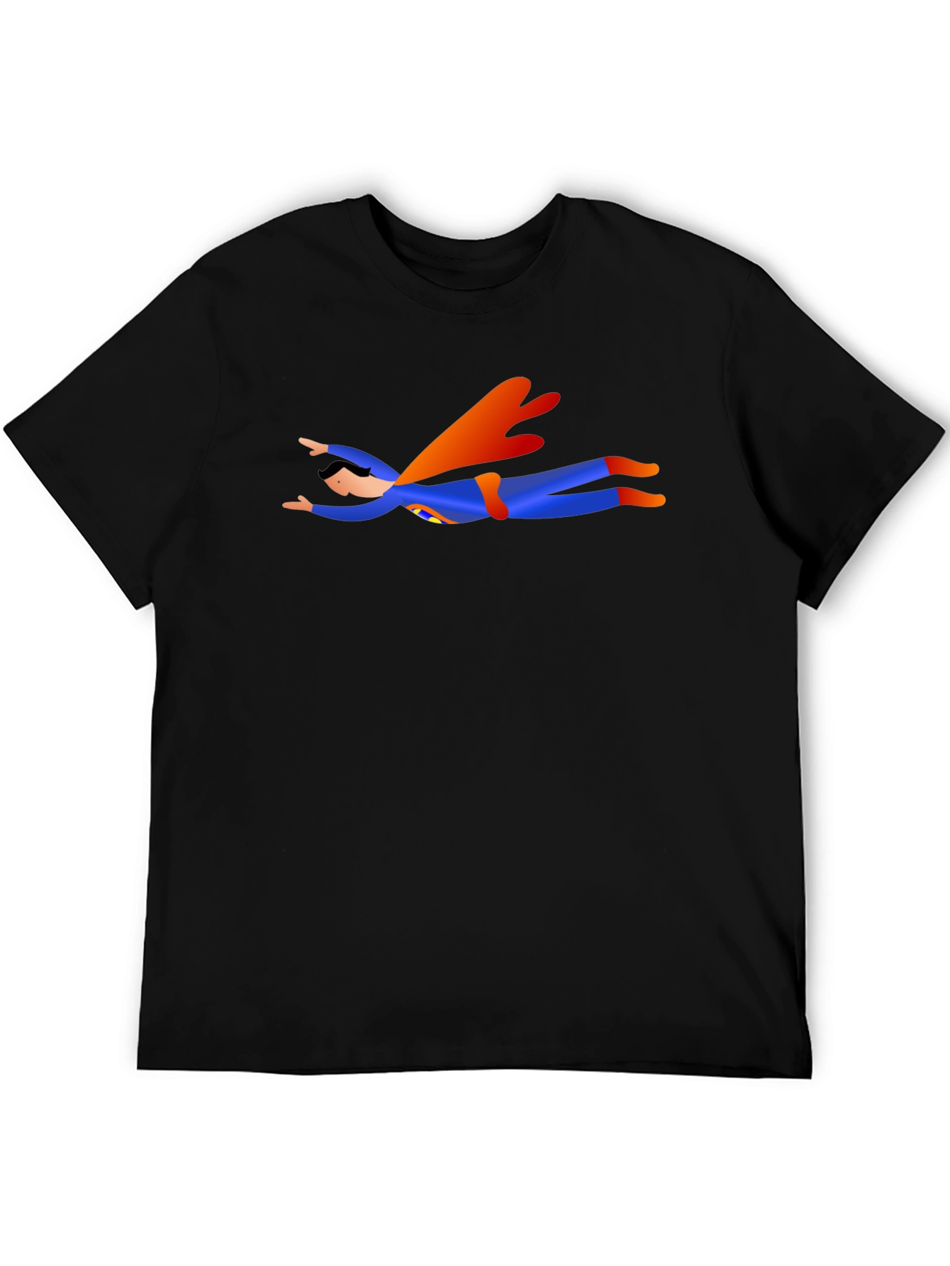 Super Hero Cartoon Black T-Shirt