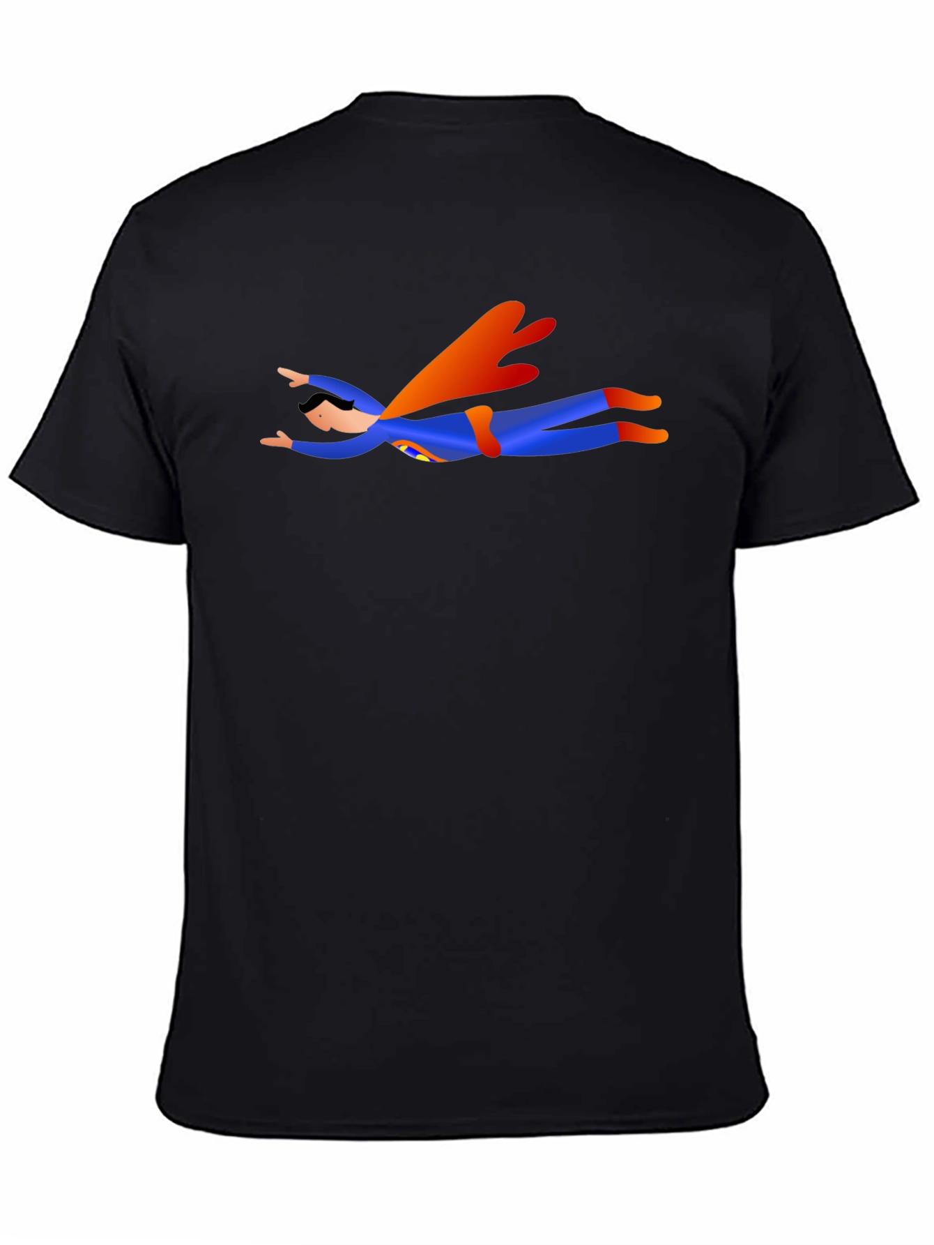 Super Hero Cartoon Black T-Shirt
