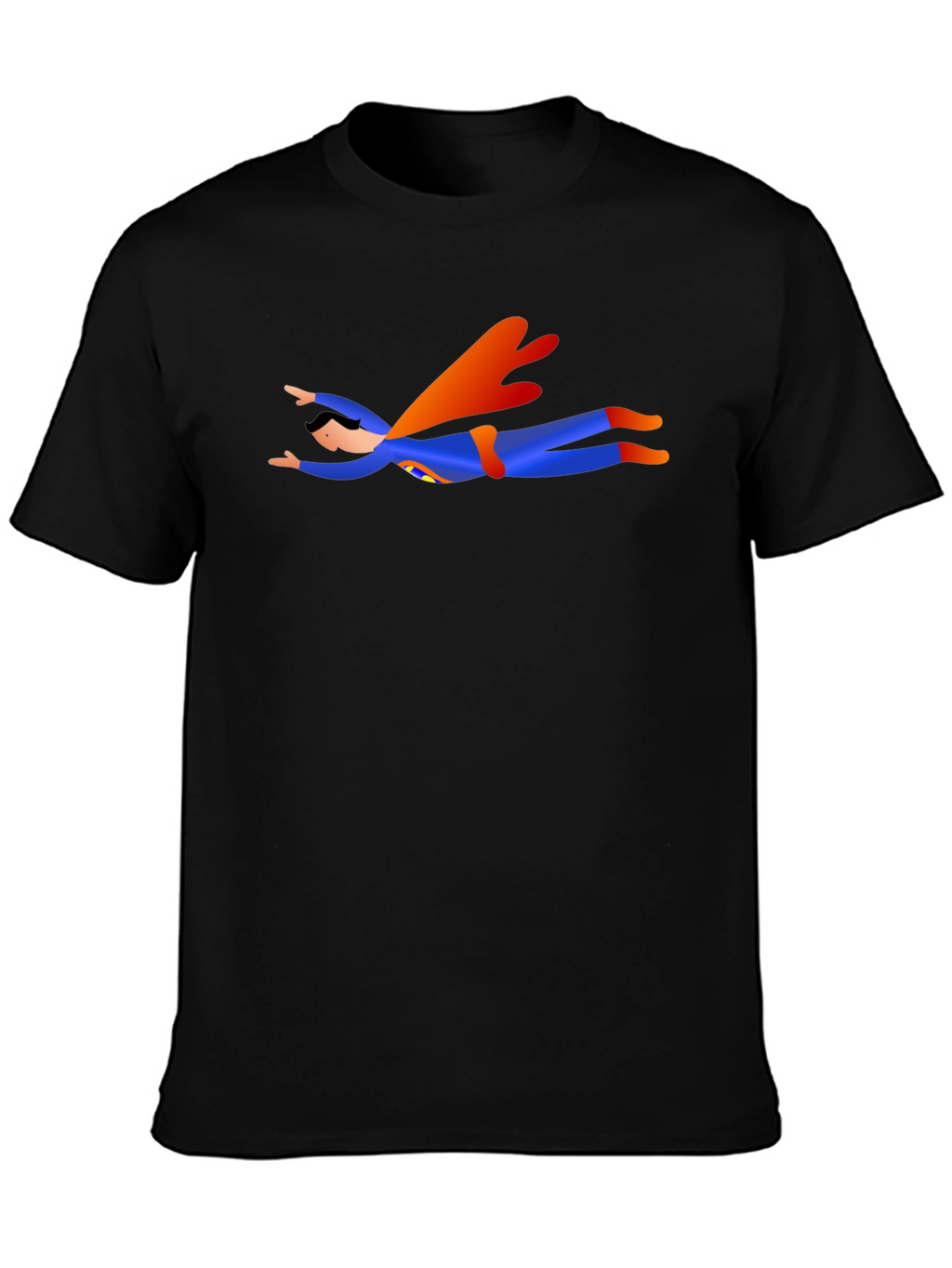 Super Hero Cartoon Black T-Shirt