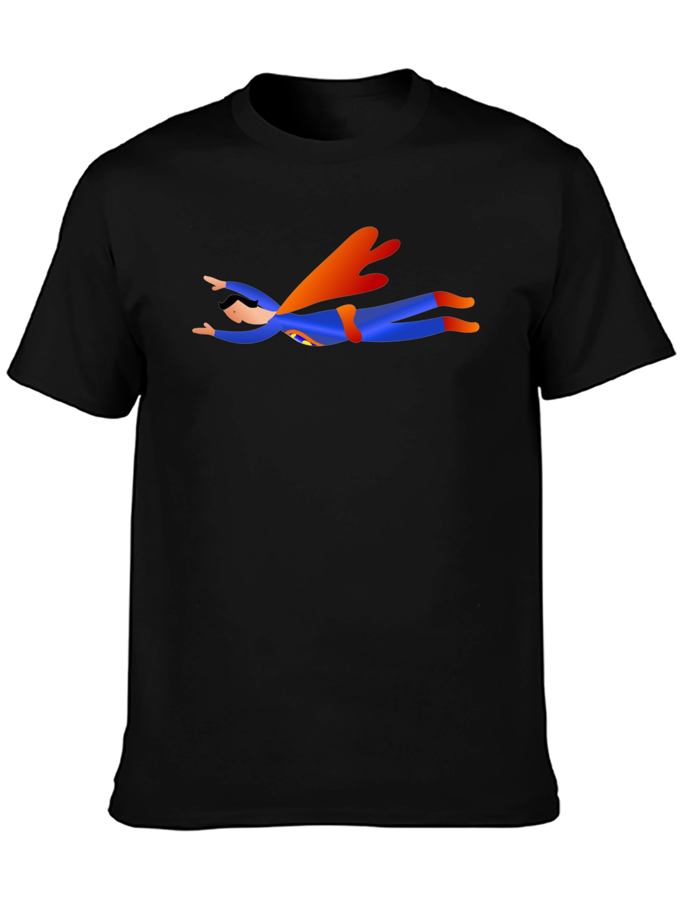 Super Hero Cartoon Black T-Shirt