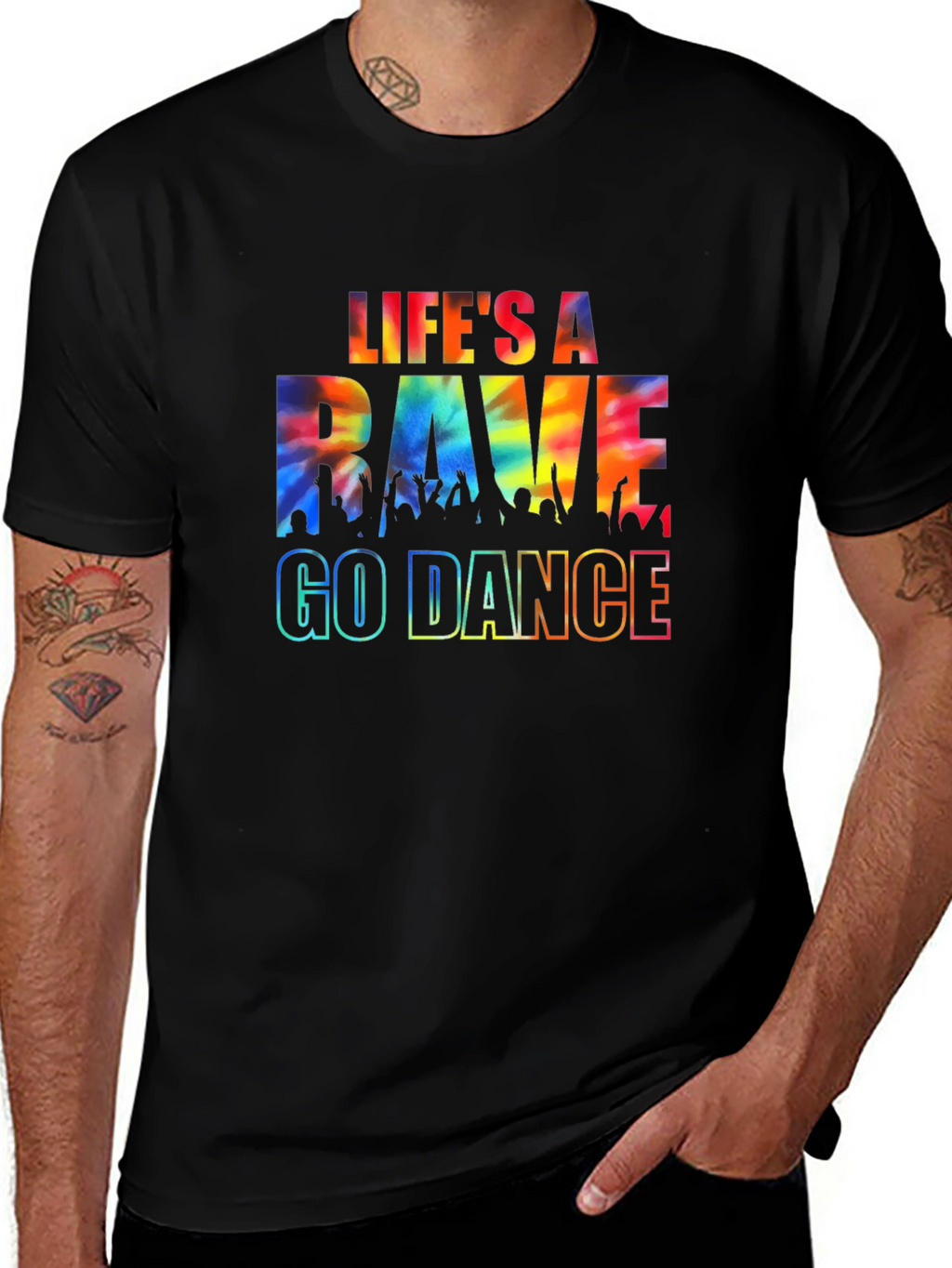 Lifes a Rave - Go Dance Black Graphic Tee