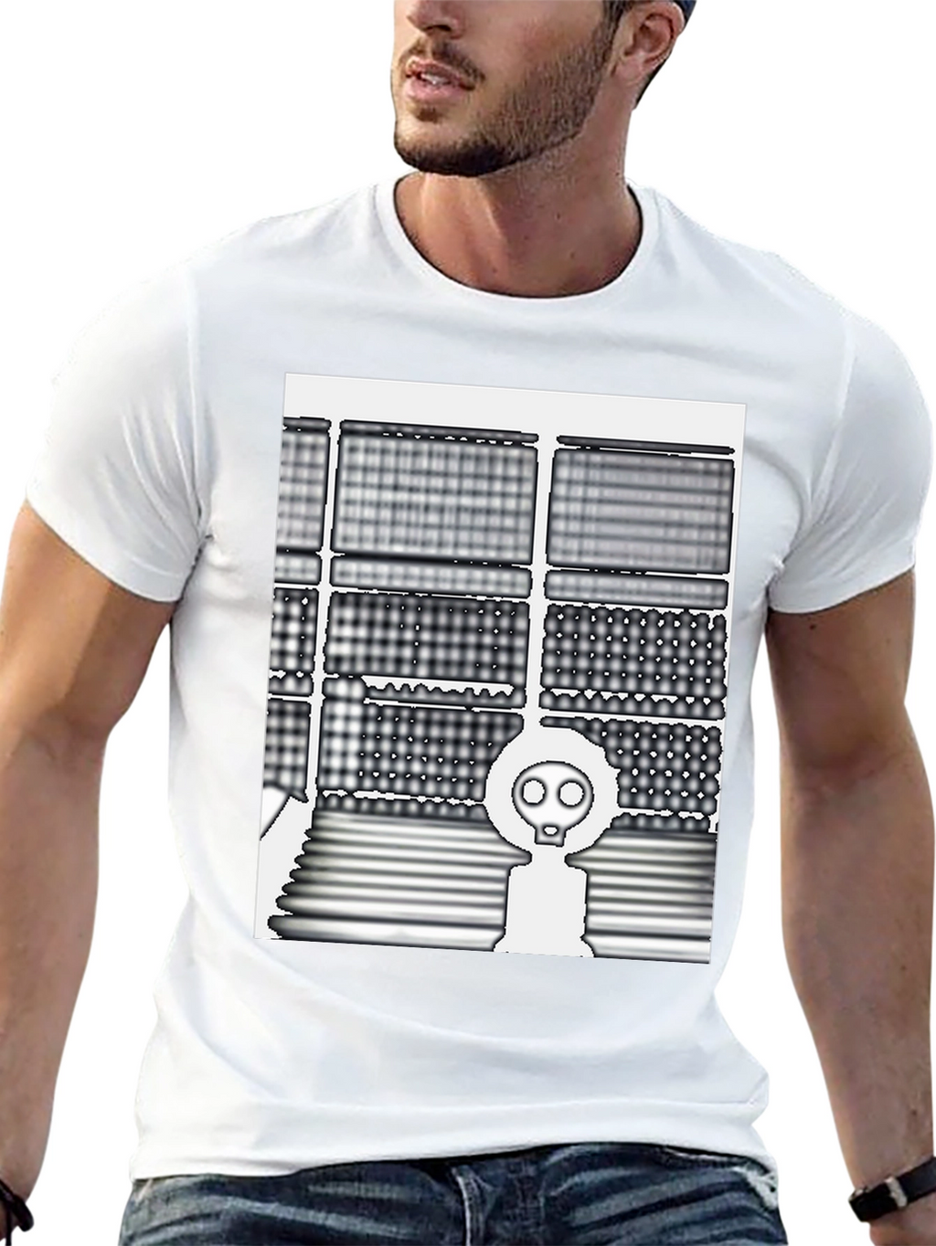 Trendy Graphic Tee - Gas Mask Design