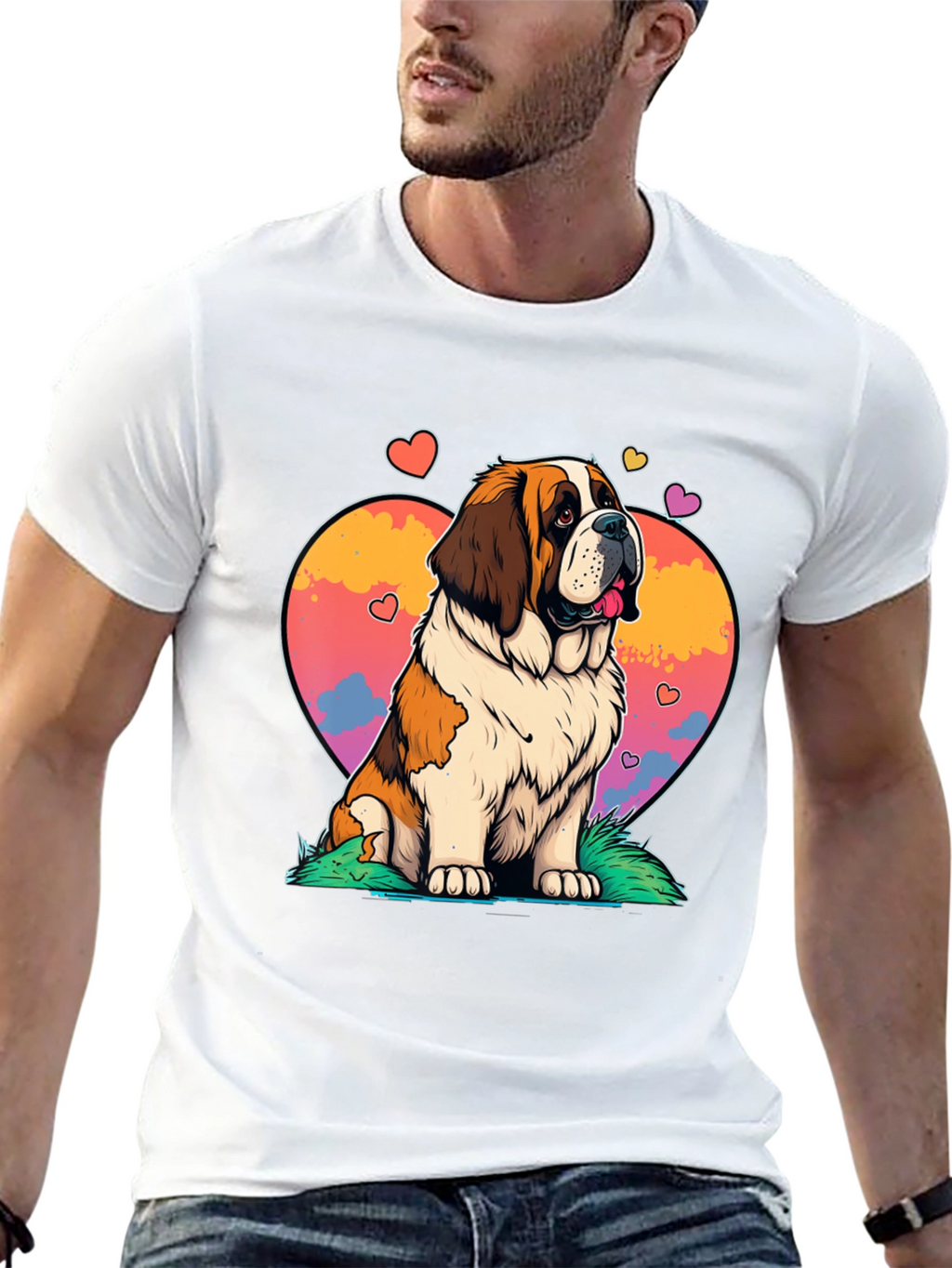 Saint Bernard Dog Heart Graphic Tee
