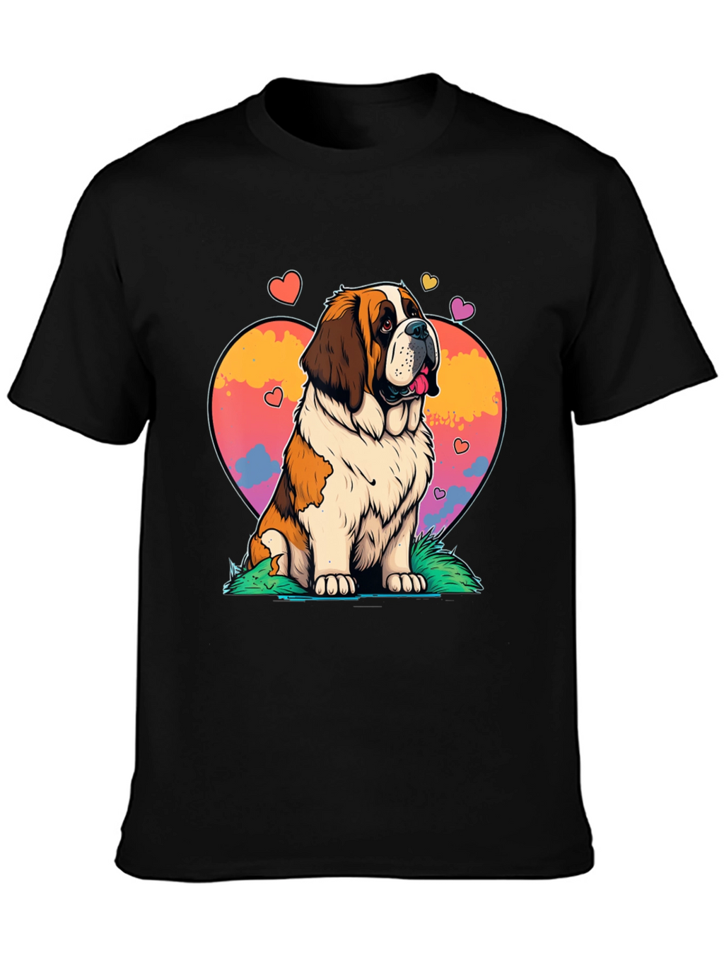 Saint Bernard Dog Heart Graphic Tee