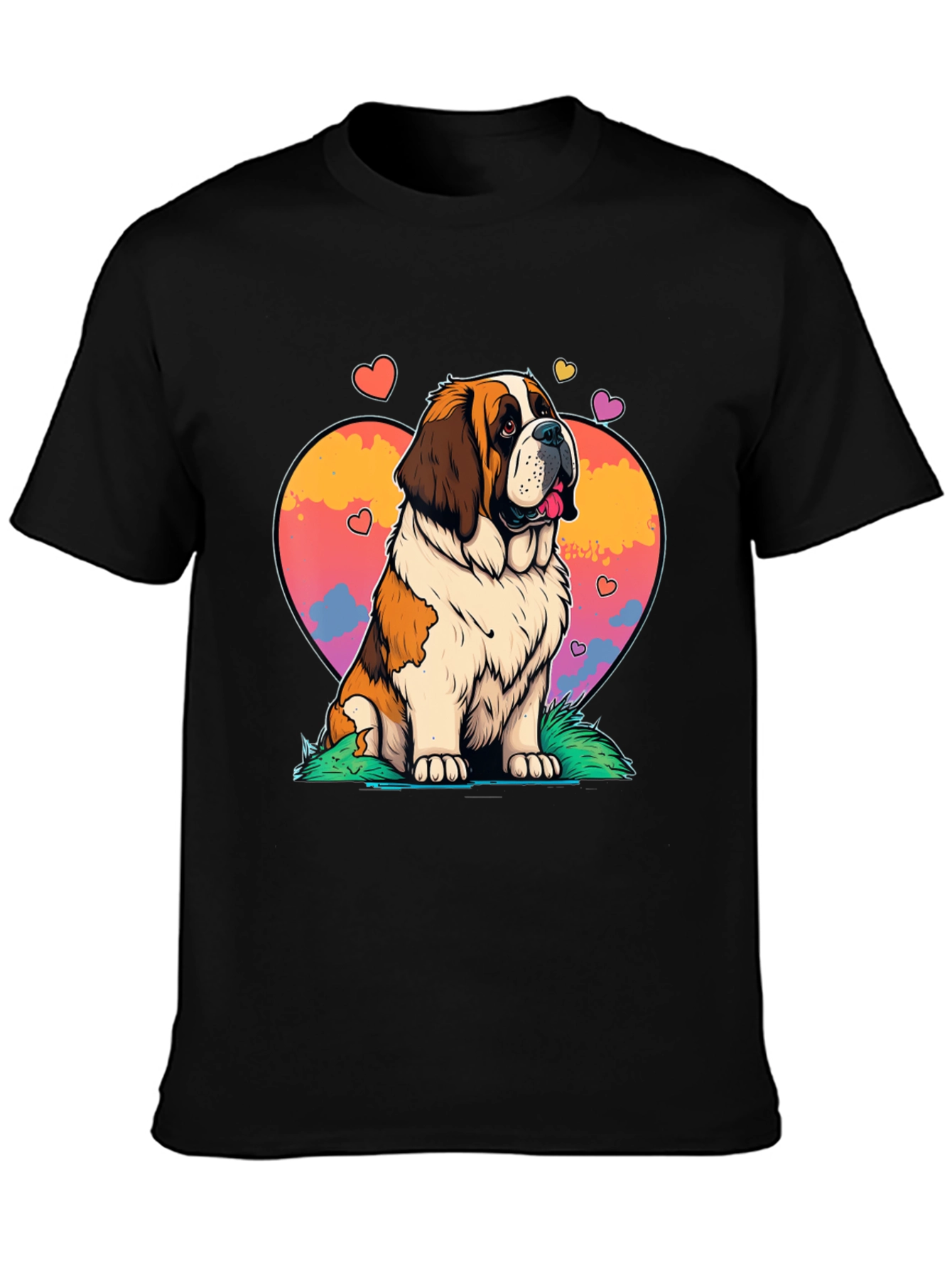 Saint Bernard Dog Heart Graphic Tee