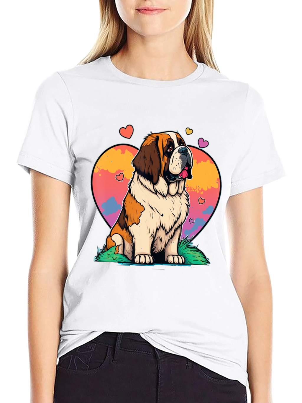 Saint Bernard Dog Heart Graphic Tee