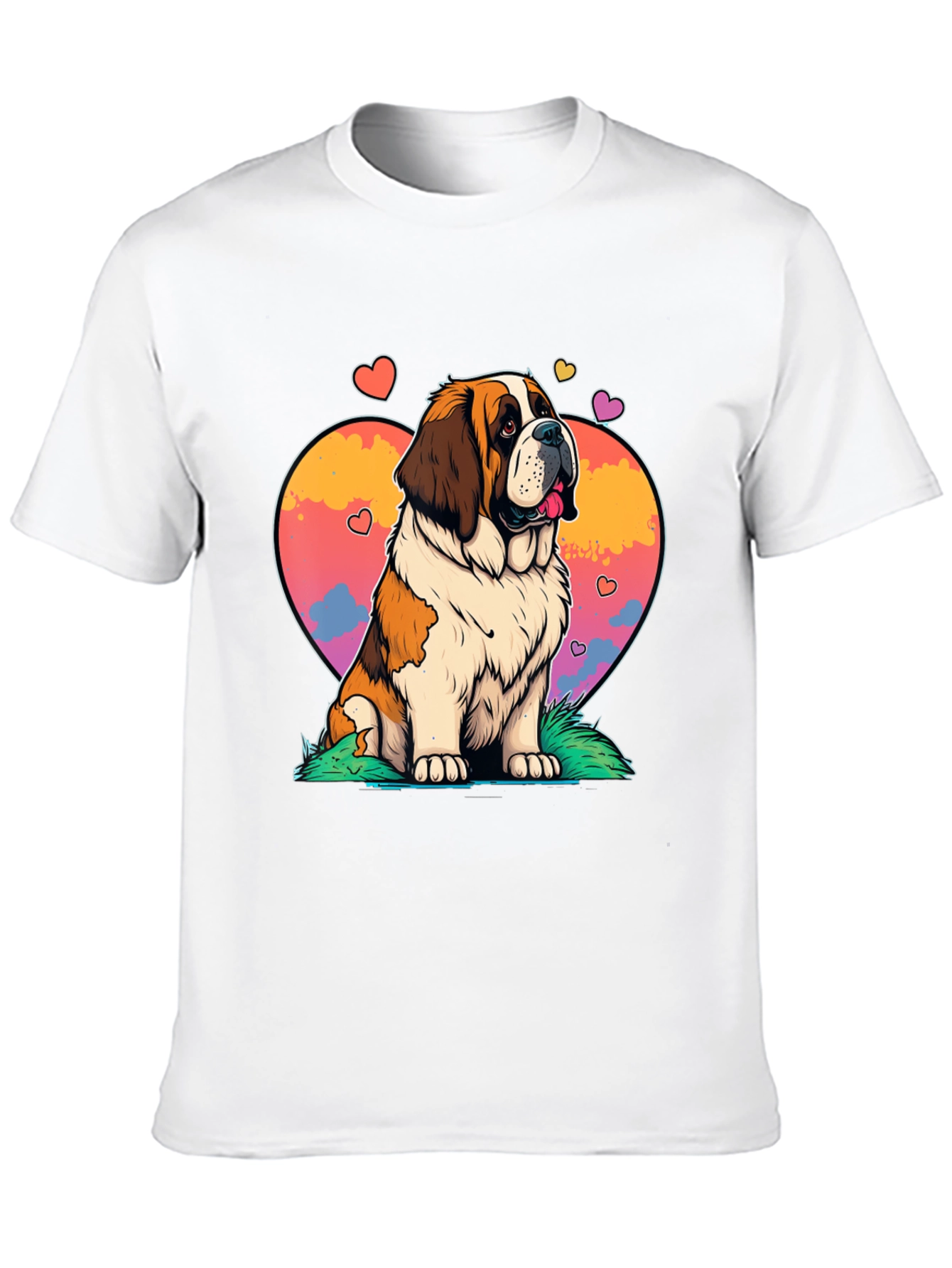 Saint Bernard Dog Heart Graphic Tee